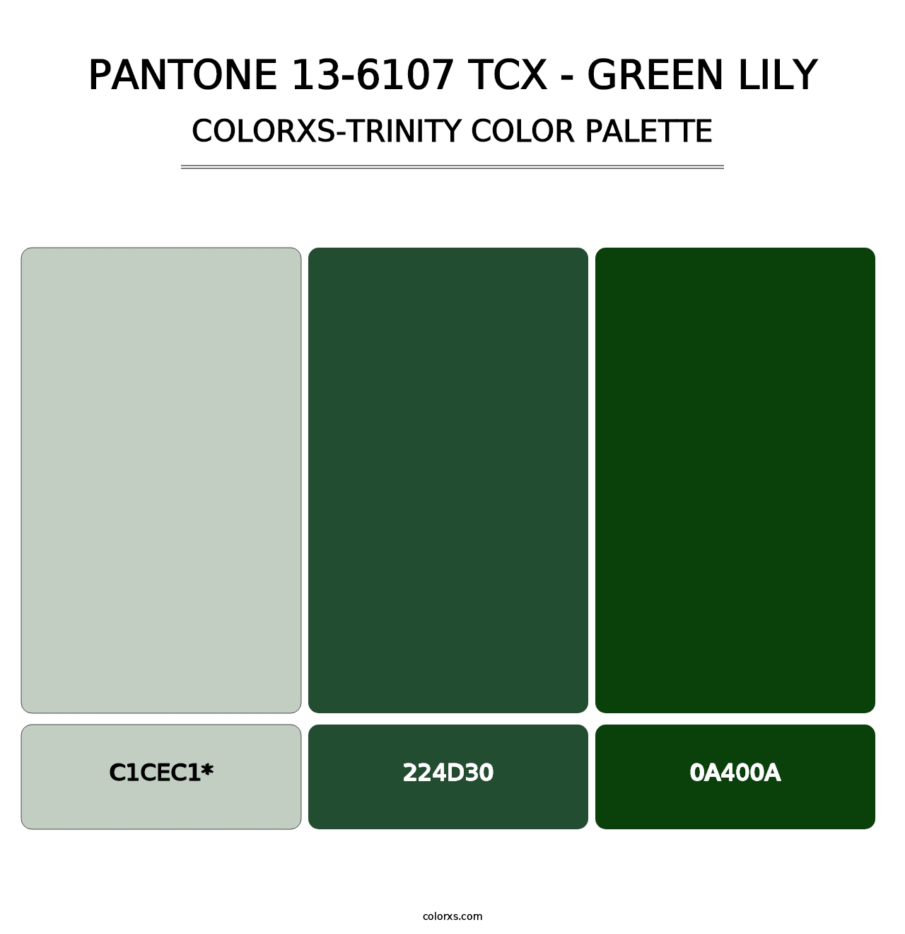 PANTONE 13-6107 TCX - Green Lily - Colorxs Trinity Palette