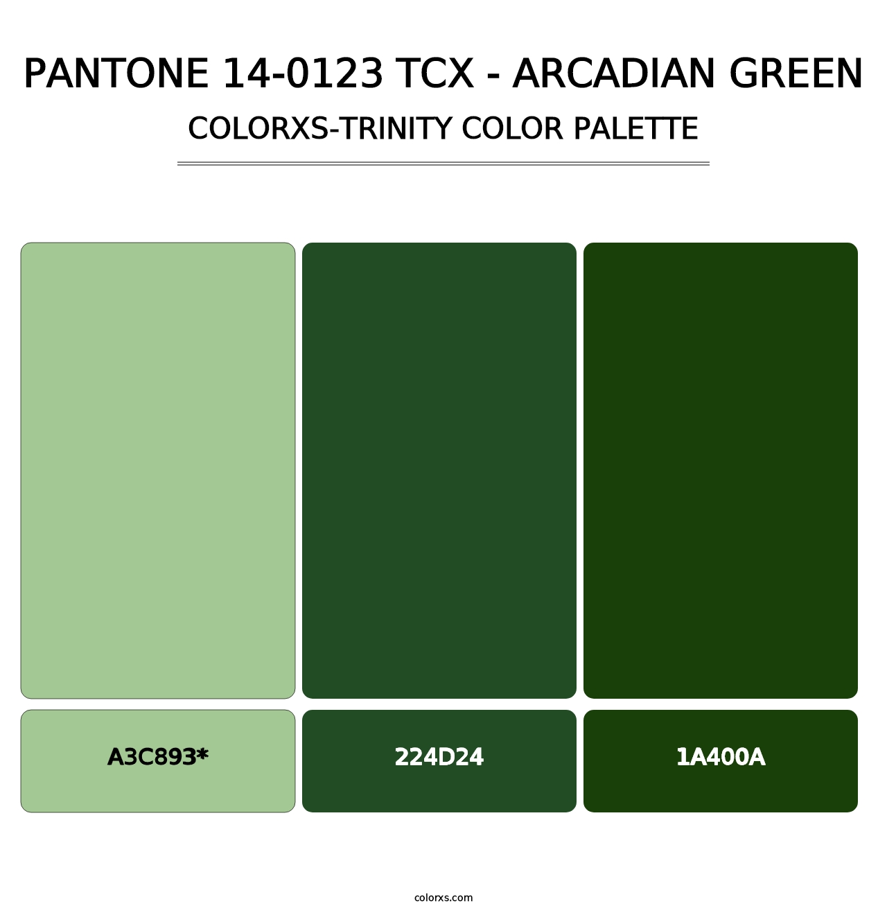 PANTONE 14-0123 TCX - Arcadian Green - Colorxs Trinity Palette