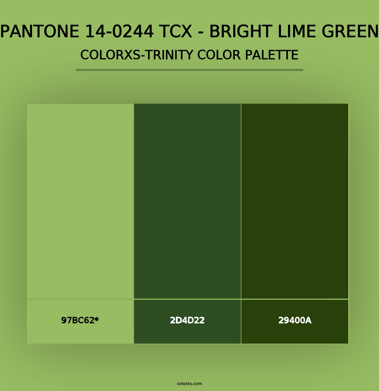 PANTONE 14-0244 TCX - Bright Lime Green - Colorxs Trinity Palette