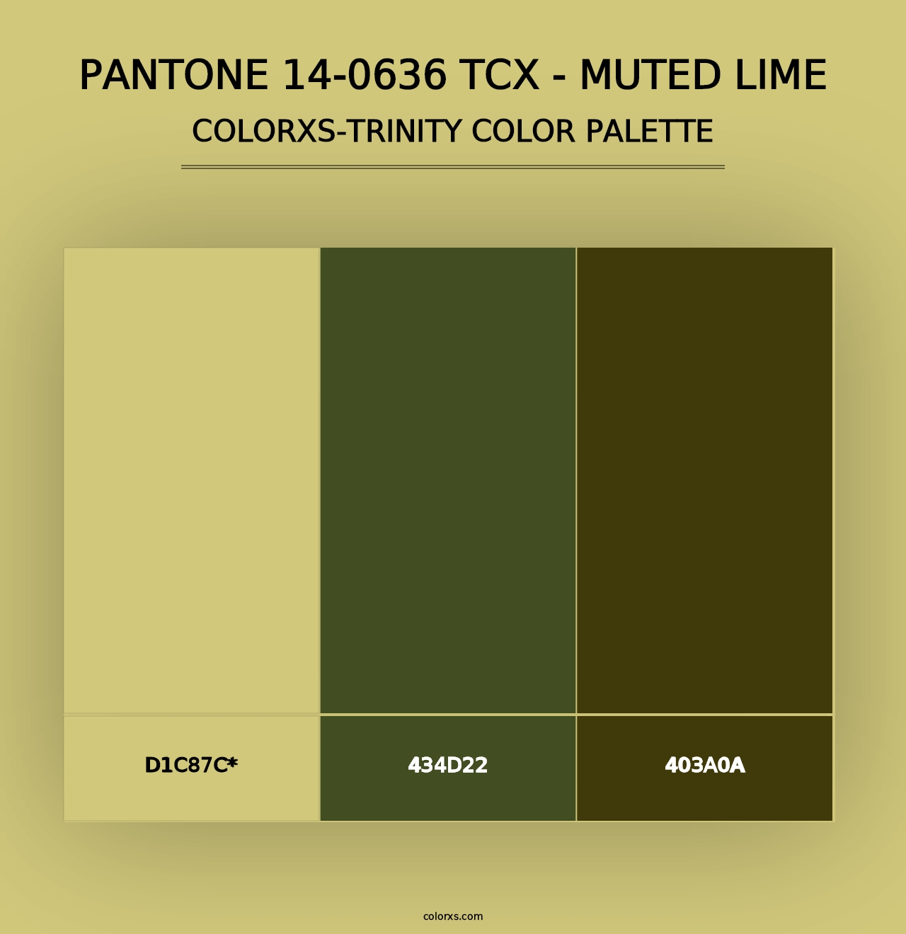 PANTONE 14-0636 TCX - Muted Lime - Colorxs Trinity Palette