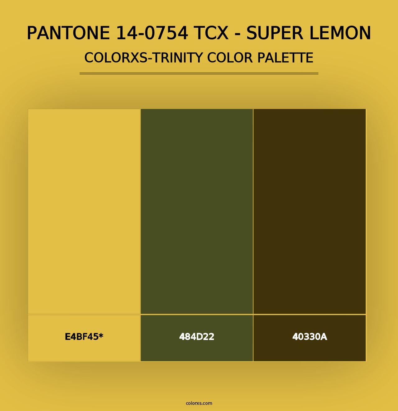 PANTONE 14-0754 TCX - Super Lemon - Colorxs Trinity Palette