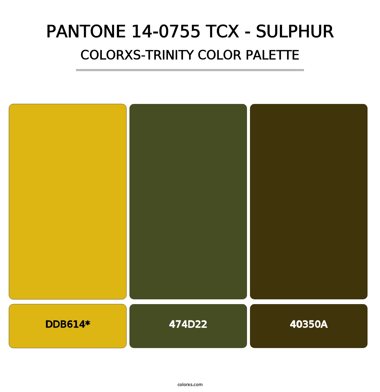 PANTONE 14-0755 TCX - Sulphur - Colorxs Trinity Palette