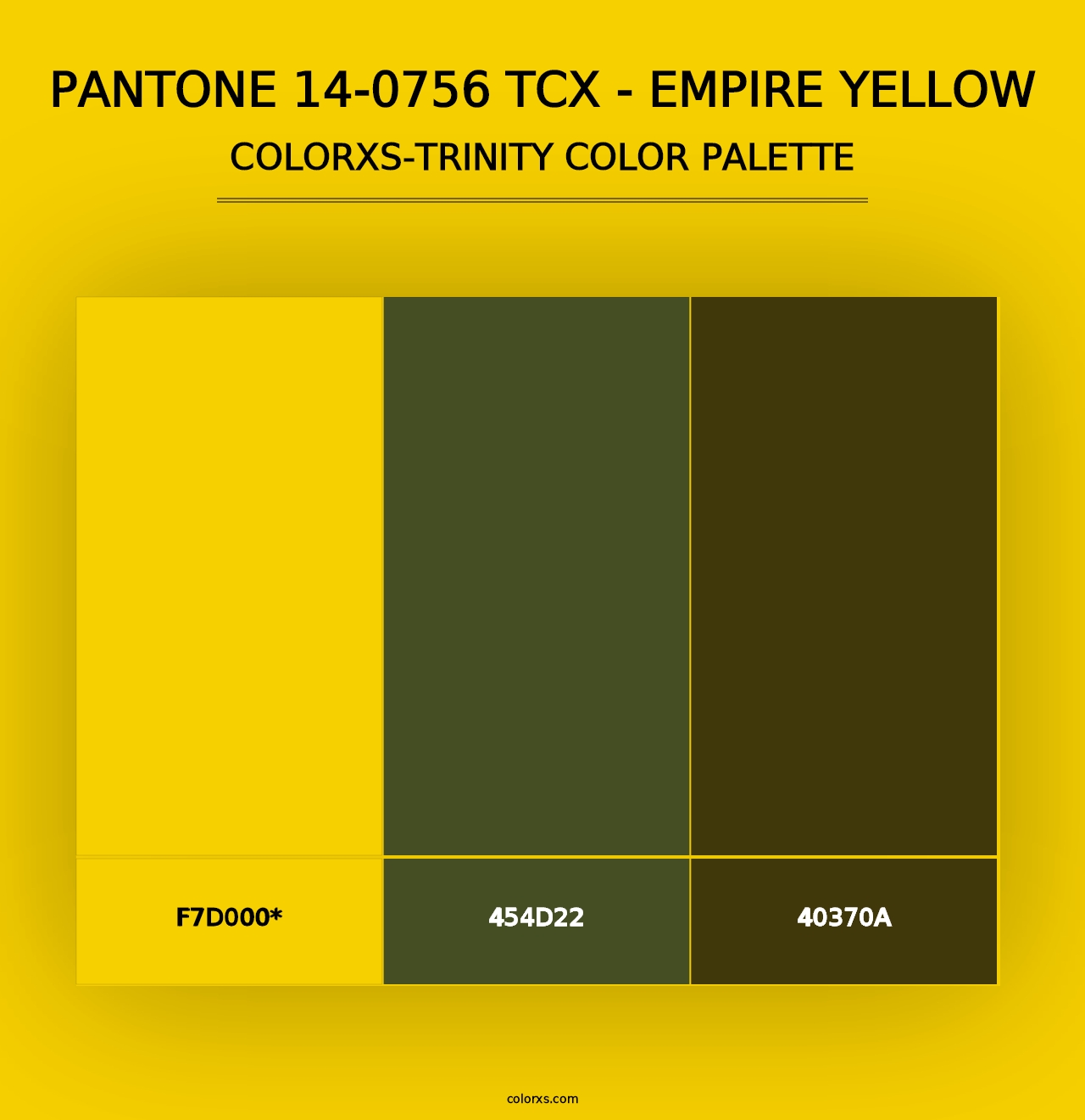 PANTONE 14-0756 TCX - Empire Yellow - Colorxs Trinity Palette