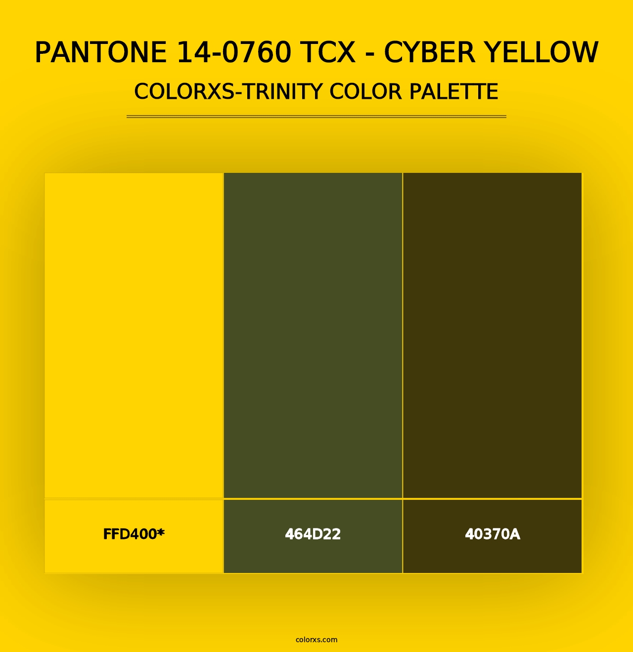 PANTONE 14-0760 TCX - Cyber Yellow - Colorxs Trinity Palette