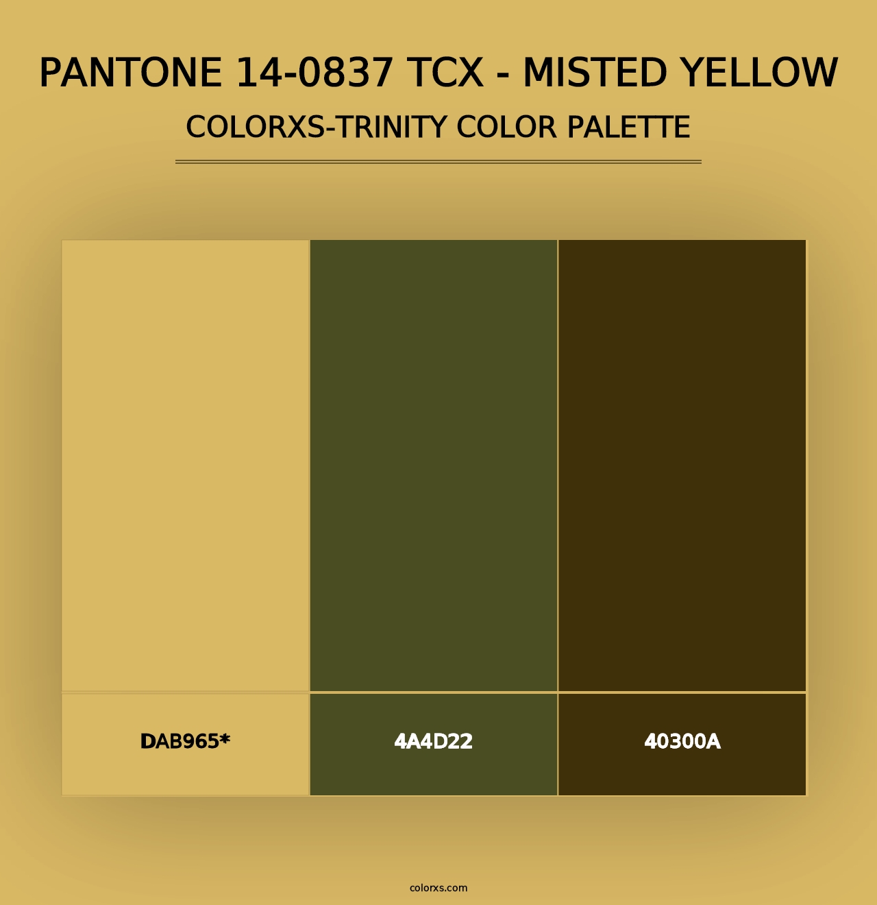 PANTONE 14-0837 TCX - Misted Yellow - Colorxs Trinity Palette