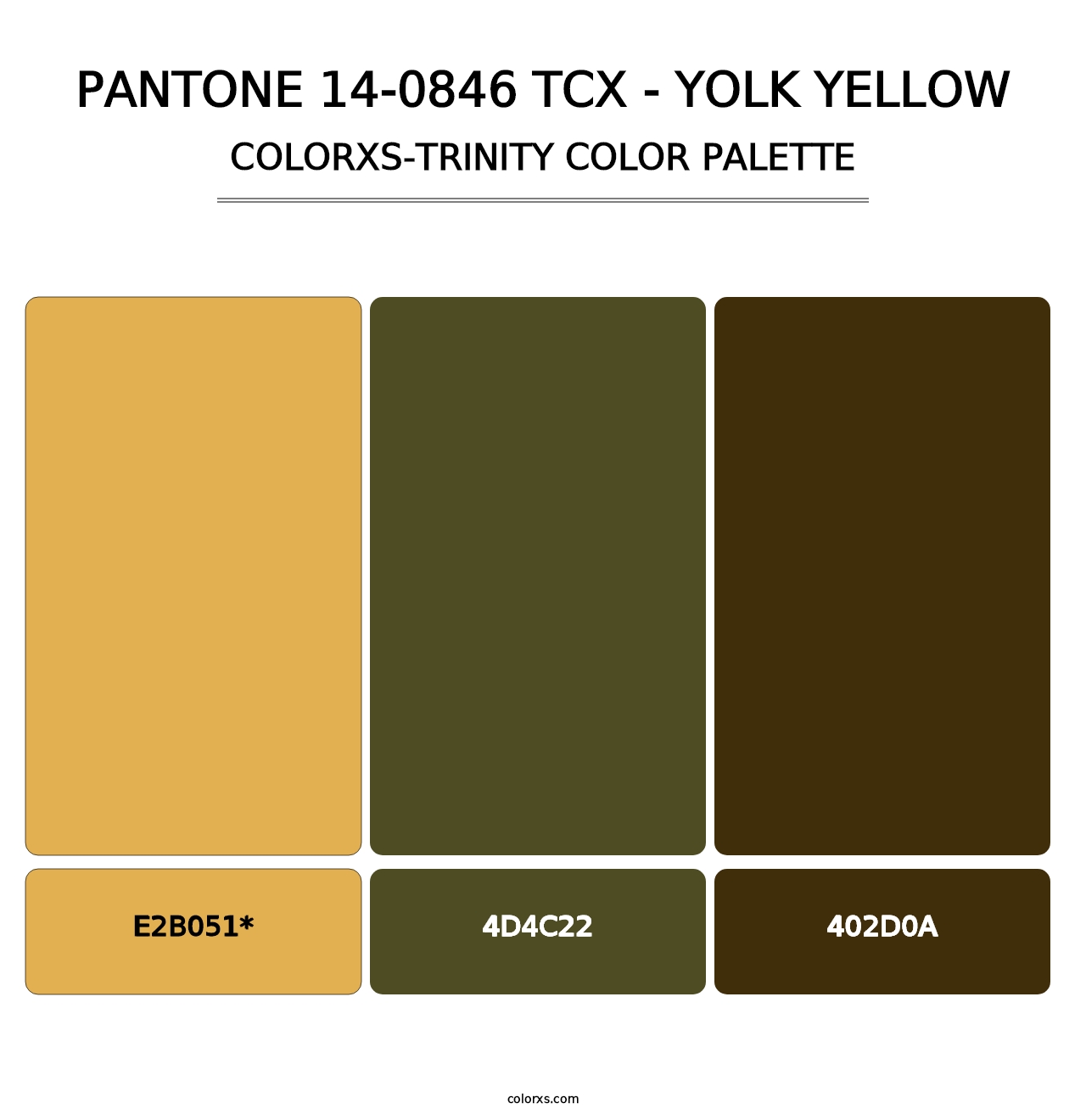 PANTONE 14-0846 TCX - Yolk Yellow - Colorxs Trinity Palette