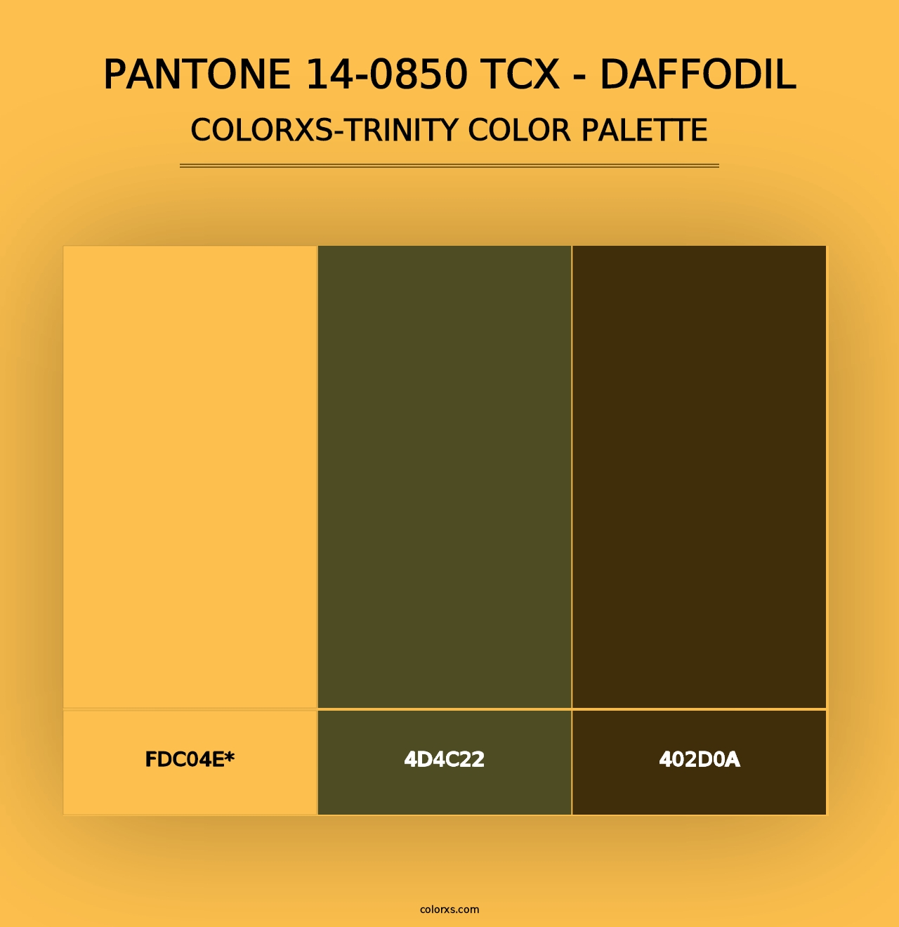 PANTONE 14-0850 TCX - Daffodil - Colorxs Trinity Palette