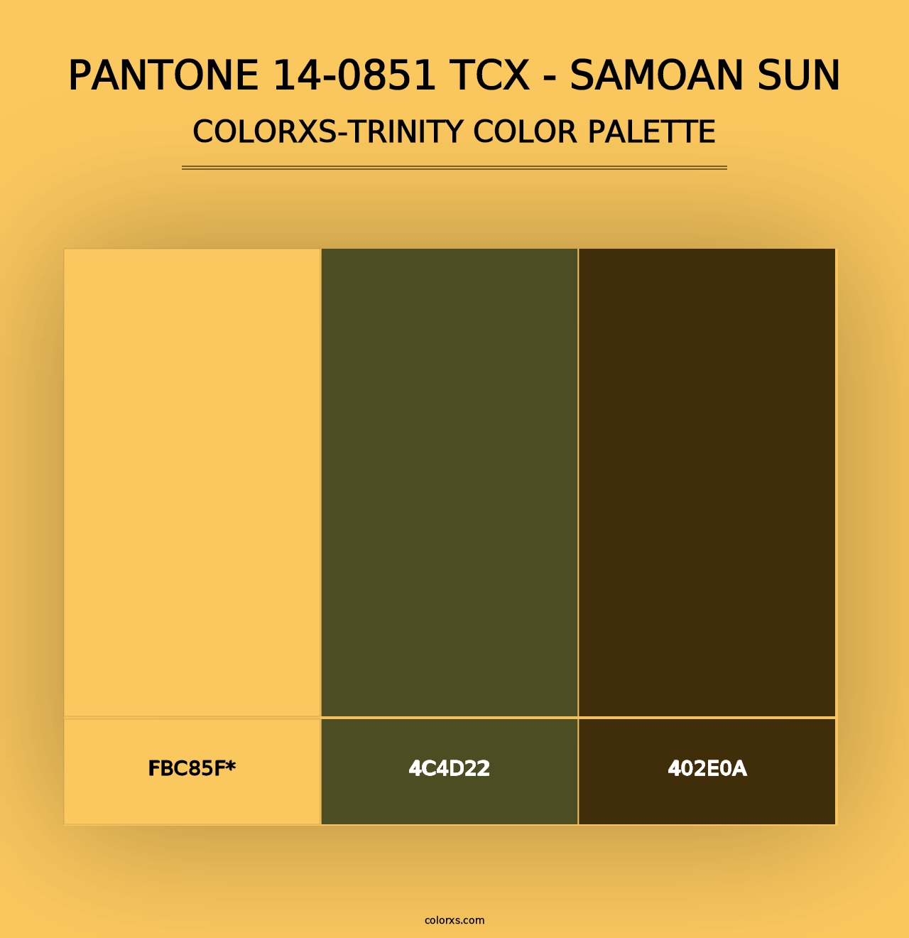 PANTONE 14-0851 TCX - Samoan Sun - Colorxs Trinity Palette