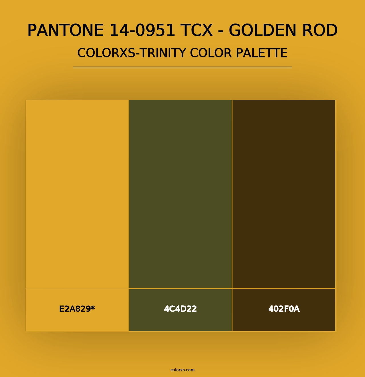 PANTONE 14-0951 TCX - Golden Rod - Colorxs Trinity Palette