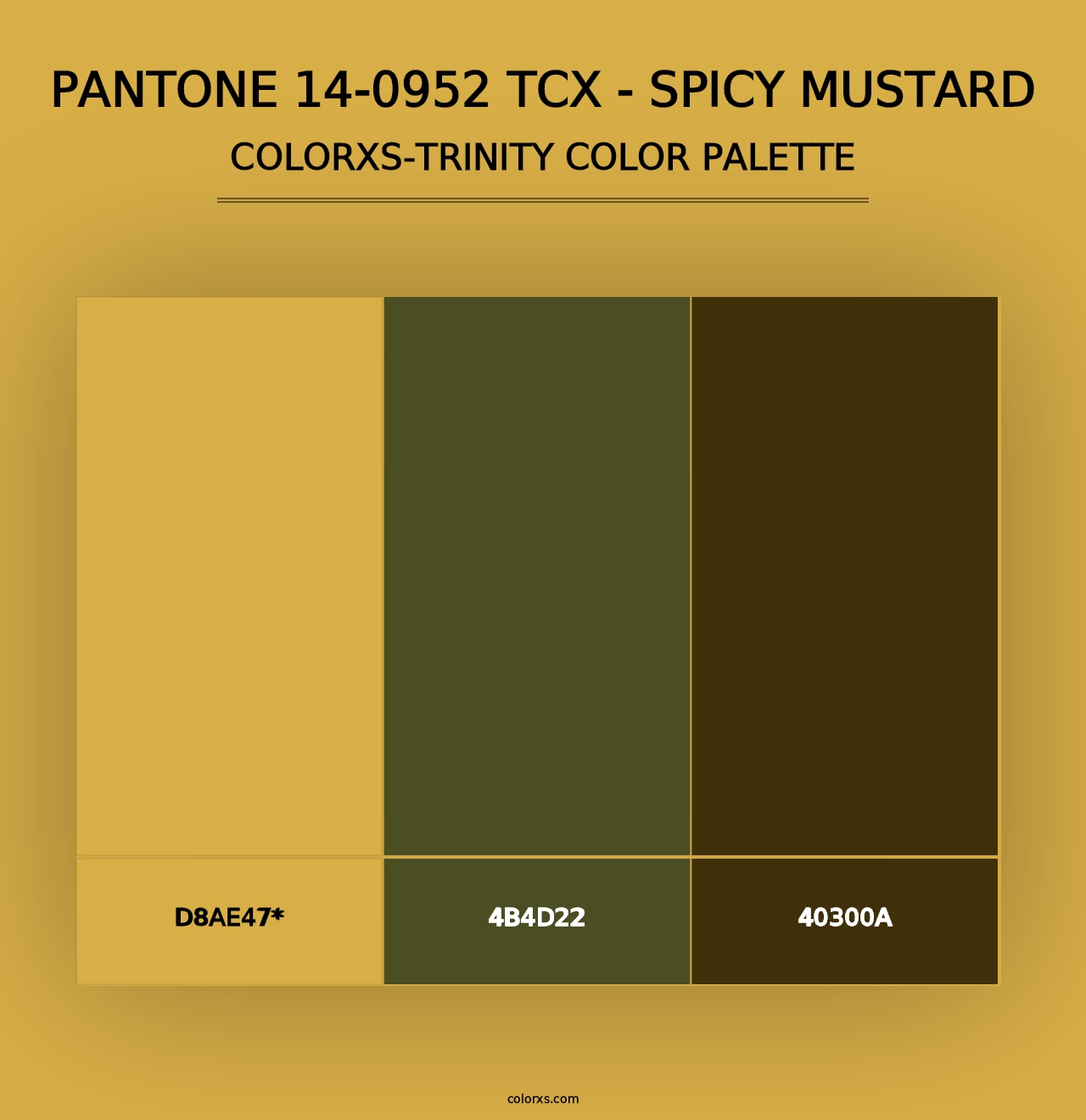 PANTONE 14-0952 TCX - Spicy Mustard - Colorxs Trinity Palette