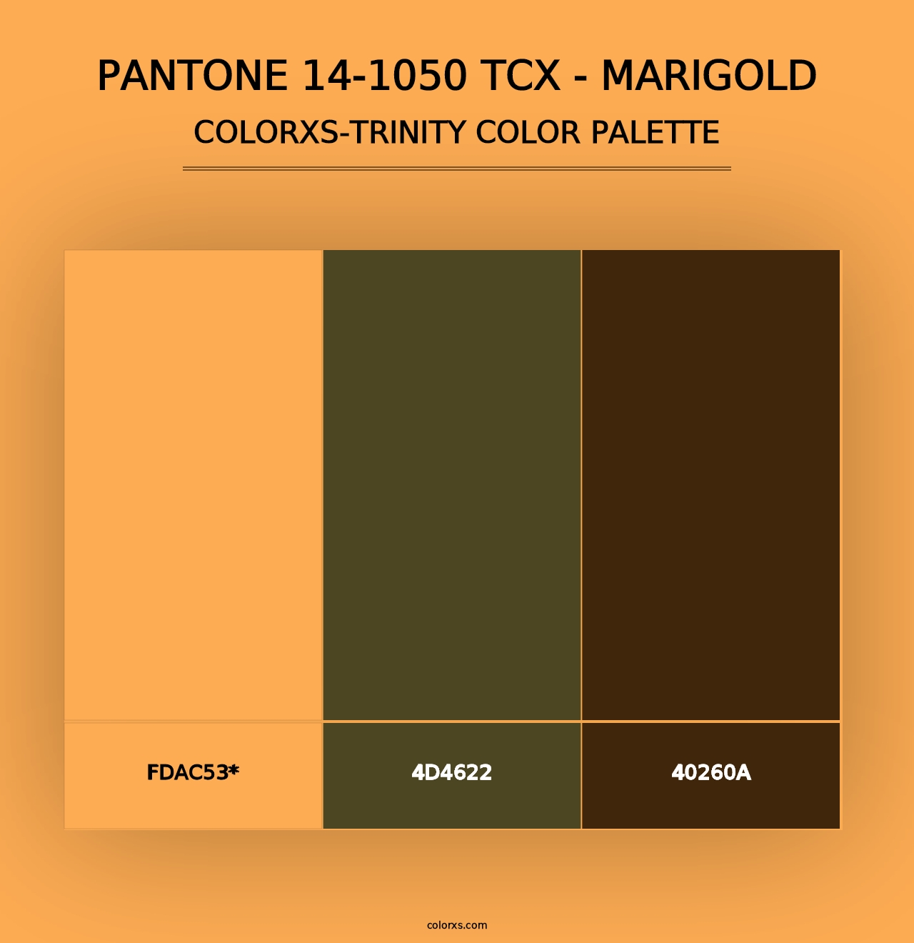 PANTONE 14-1050 TCX - Marigold - Colorxs Trinity Palette