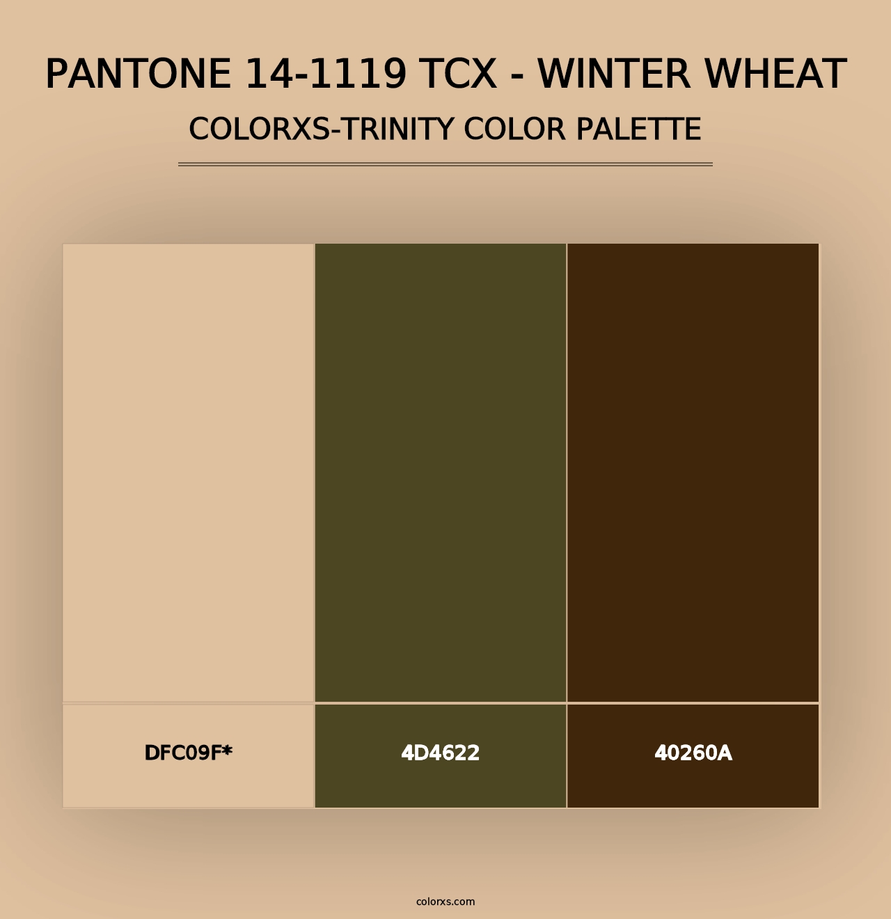 PANTONE 14-1119 TCX - Winter Wheat - Colorxs Trinity Palette