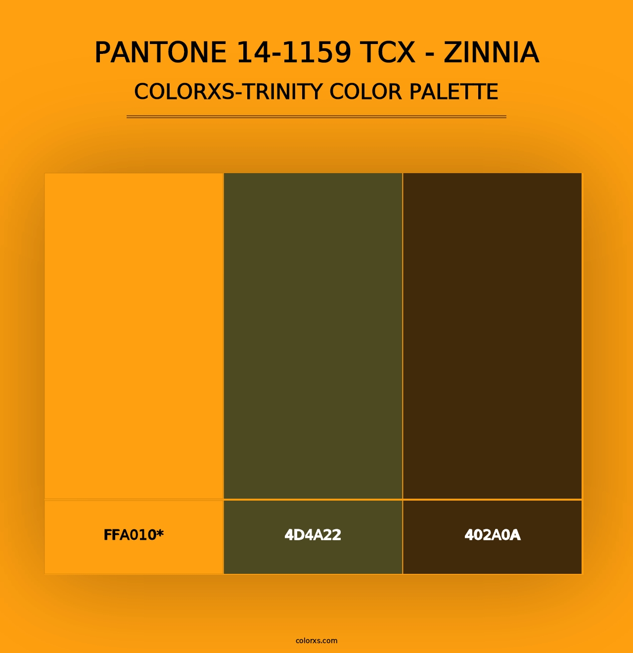 PANTONE 14-1159 TCX - Zinnia - Colorxs Trinity Palette