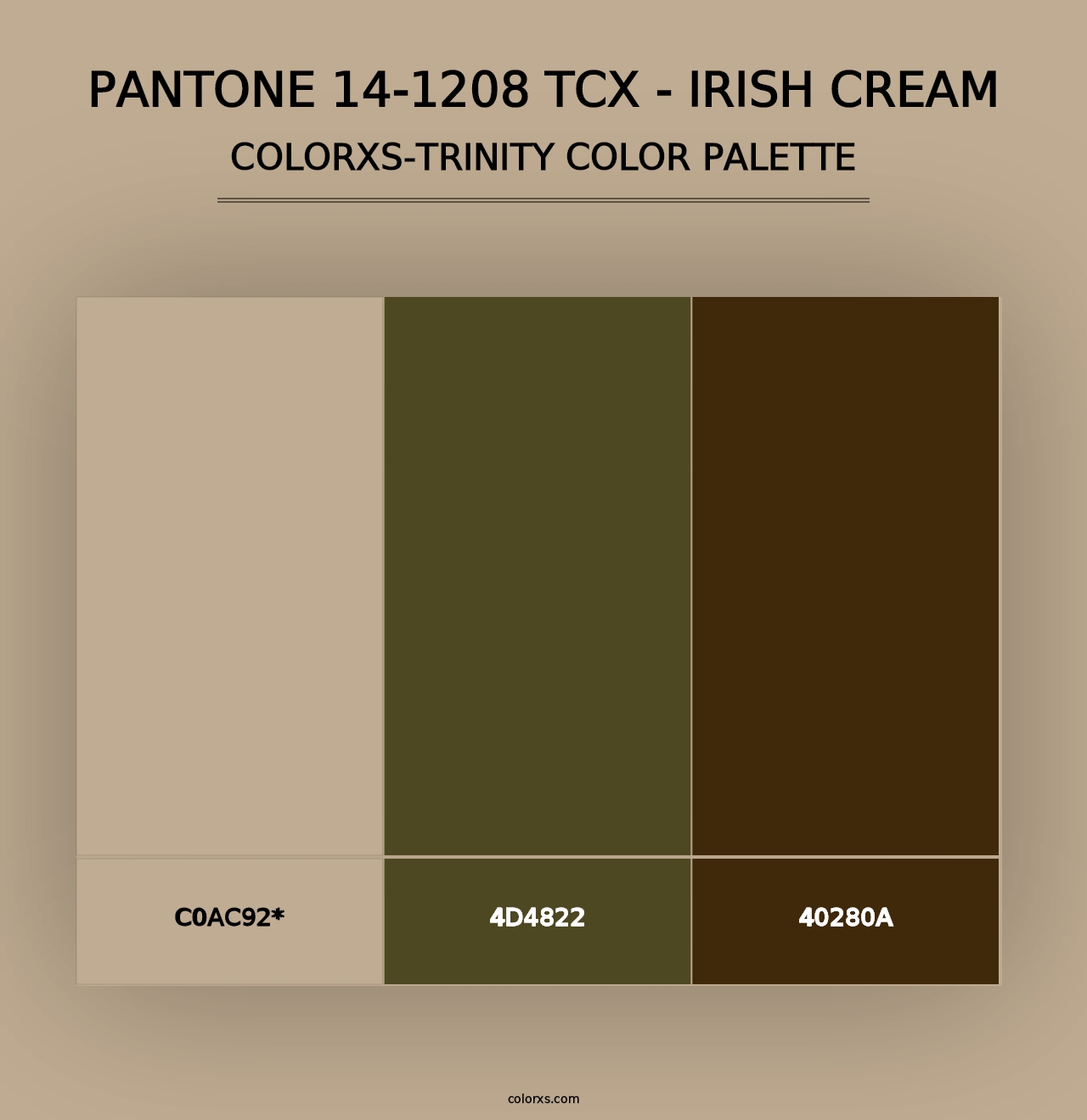 PANTONE 14-1208 TCX - Irish Cream - Colorxs Trinity Palette