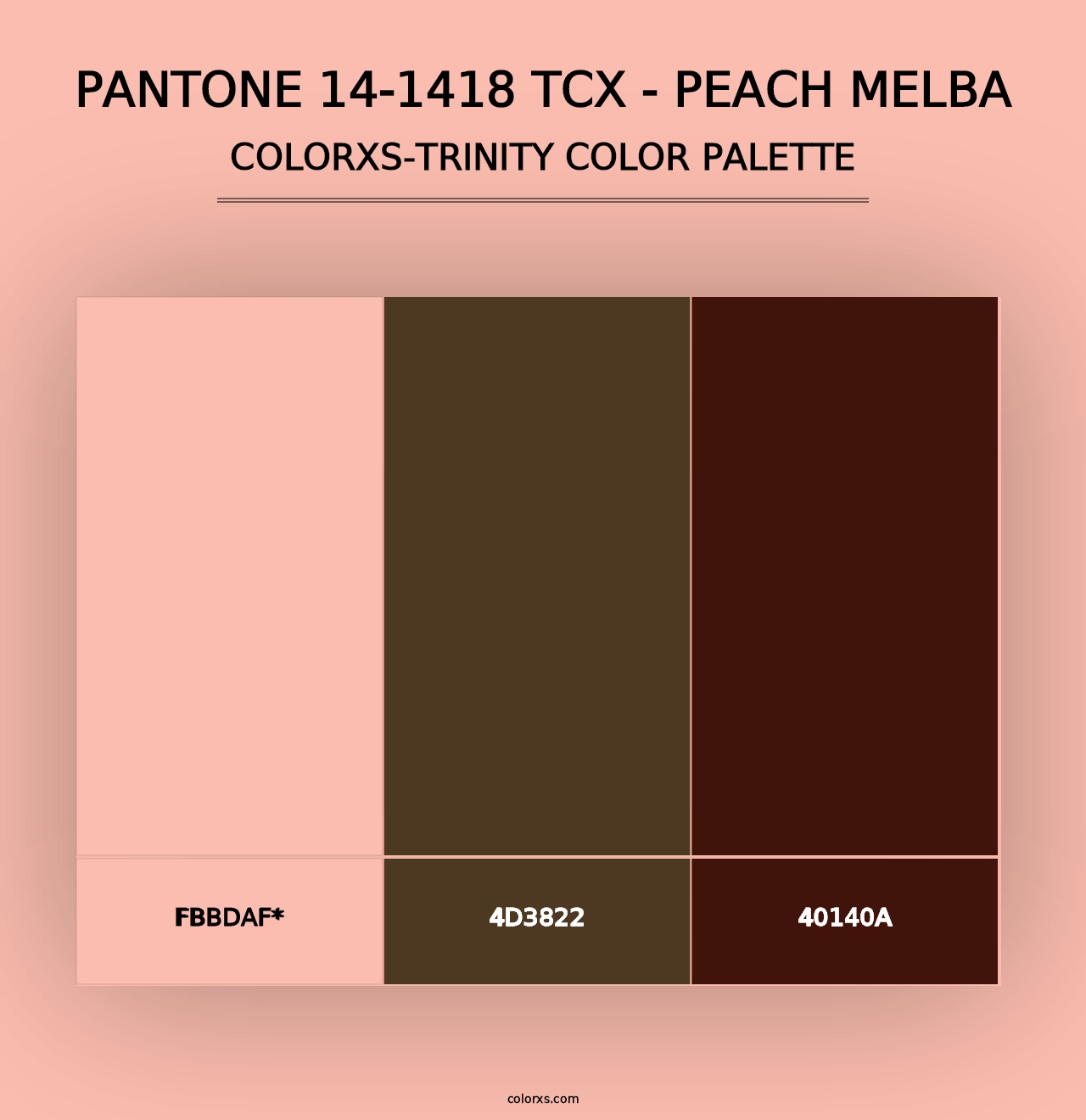 PANTONE 14-1418 TCX - Peach Melba - Colorxs Trinity Palette