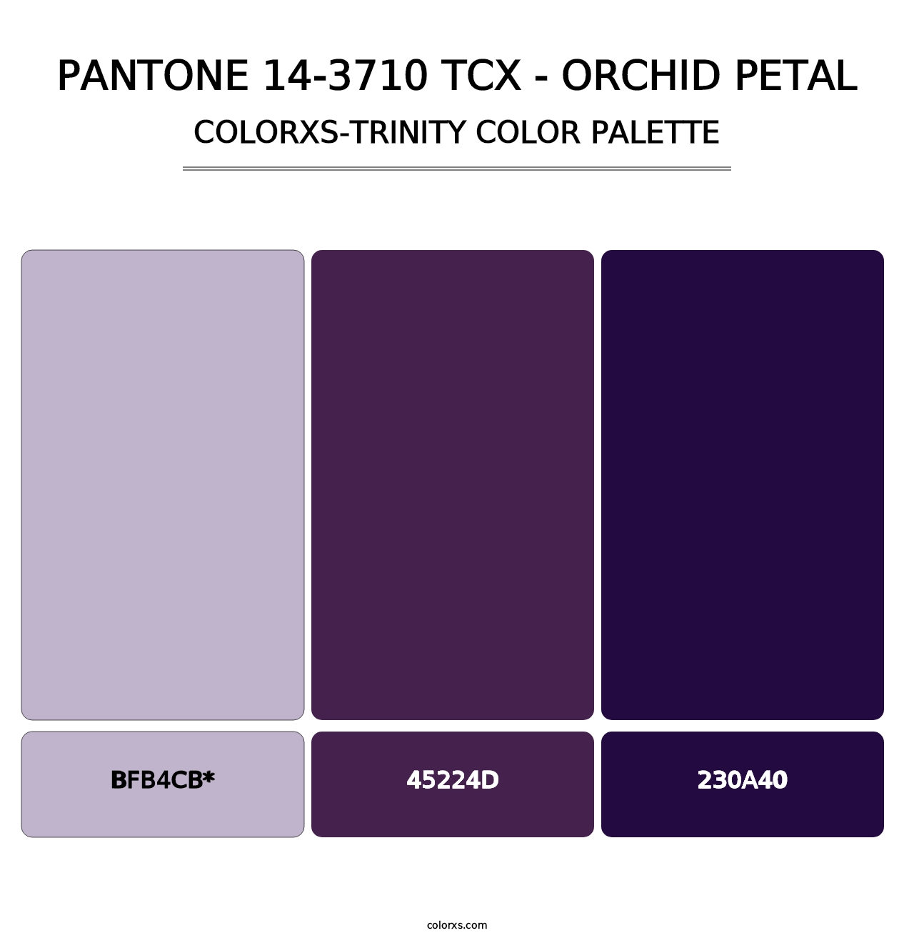 PANTONE 14-3710 TCX - Orchid Petal - Colorxs Trinity Palette