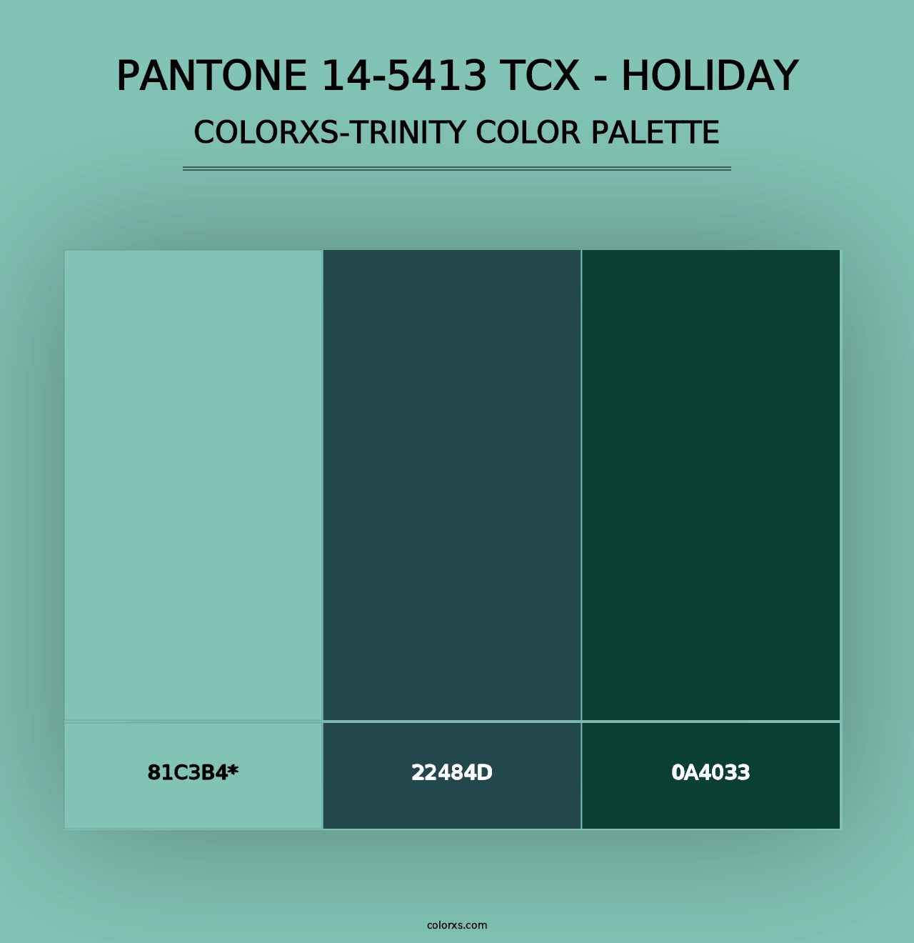 PANTONE 14-5413 TCX - Holiday - Colorxs Trinity Palette