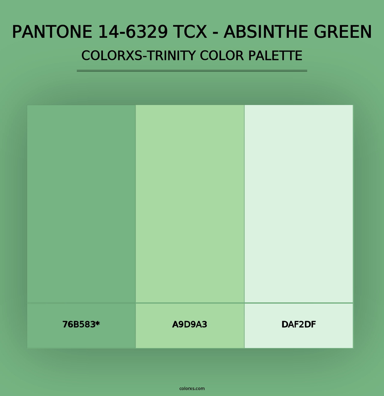 PANTONE 14-6329 TCX - Absinthe Green - Colorxs Trinity Palette