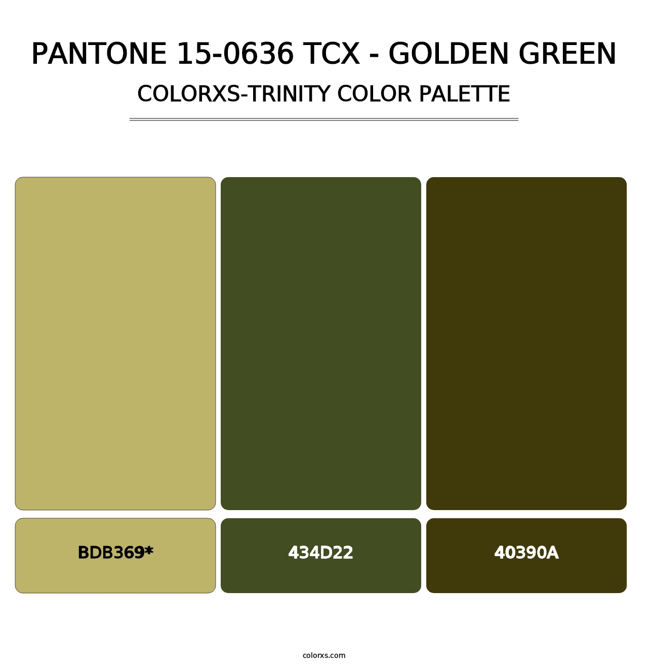 PANTONE 15-0636 TCX - Golden Green - Colorxs Trinity Palette