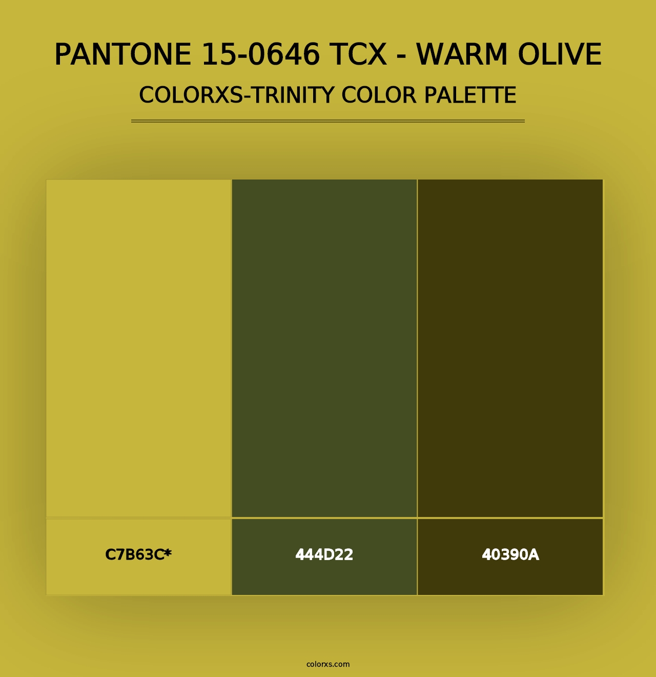 PANTONE 15-0646 TCX - Warm Olive - Colorxs Trinity Palette