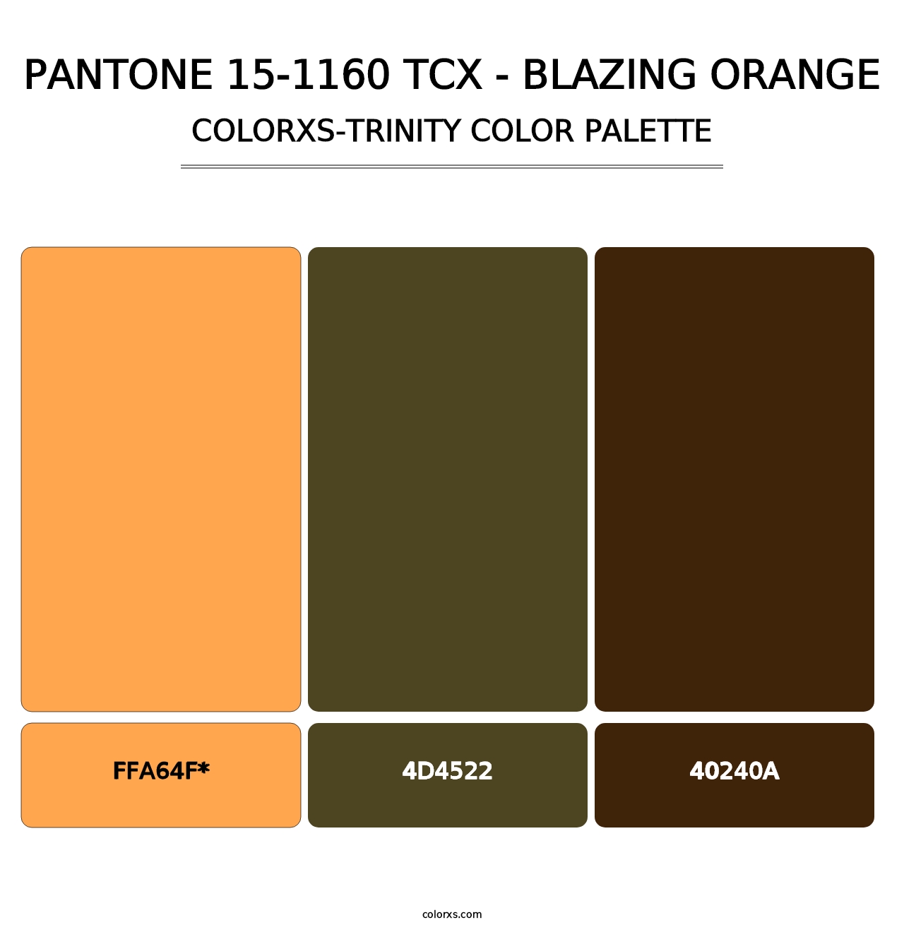 PANTONE 15-1160 TCX - Blazing Orange - Colorxs Trinity Palette