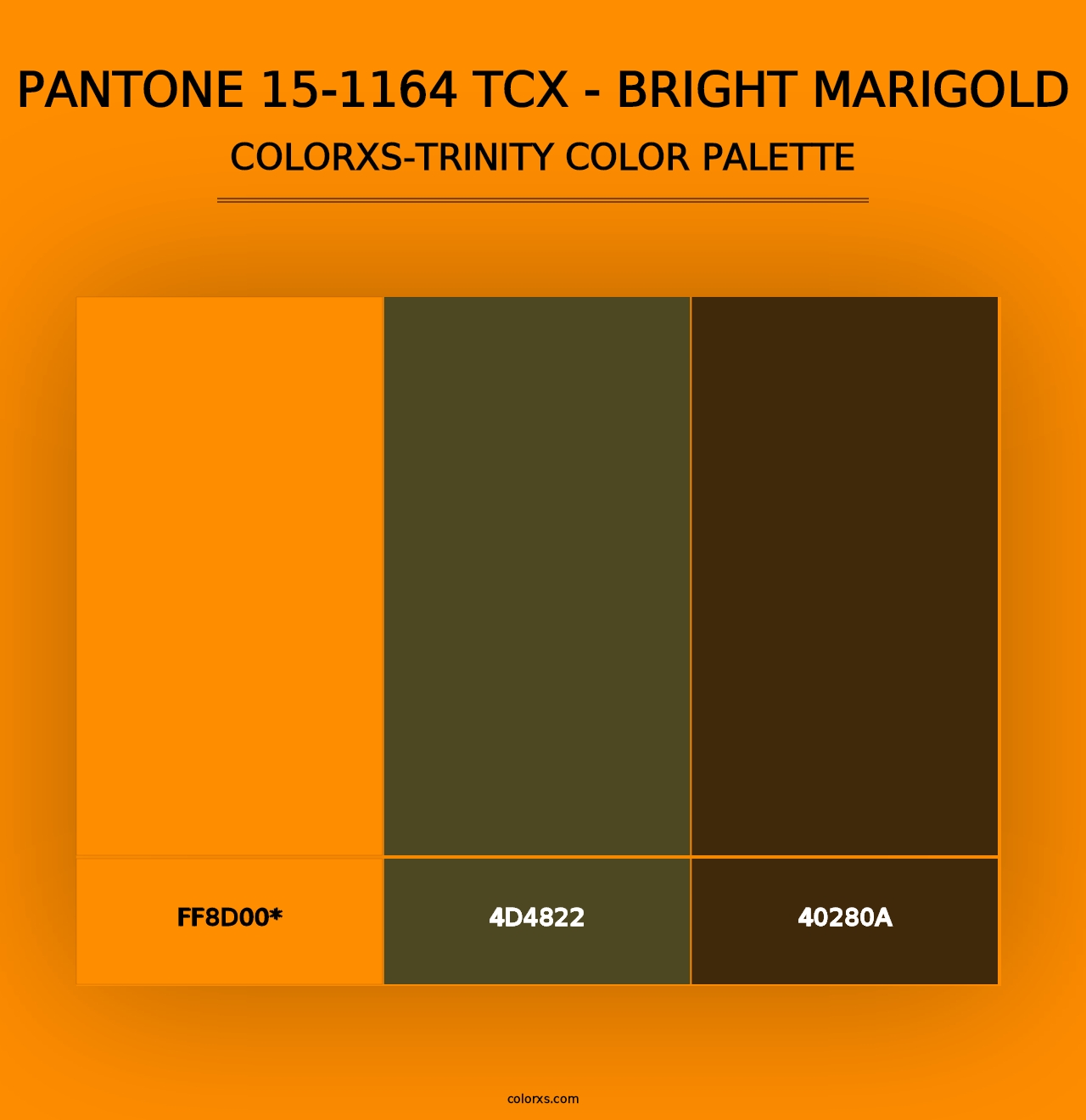 PANTONE 15-1164 TCX - Bright Marigold - Colorxs Trinity Palette