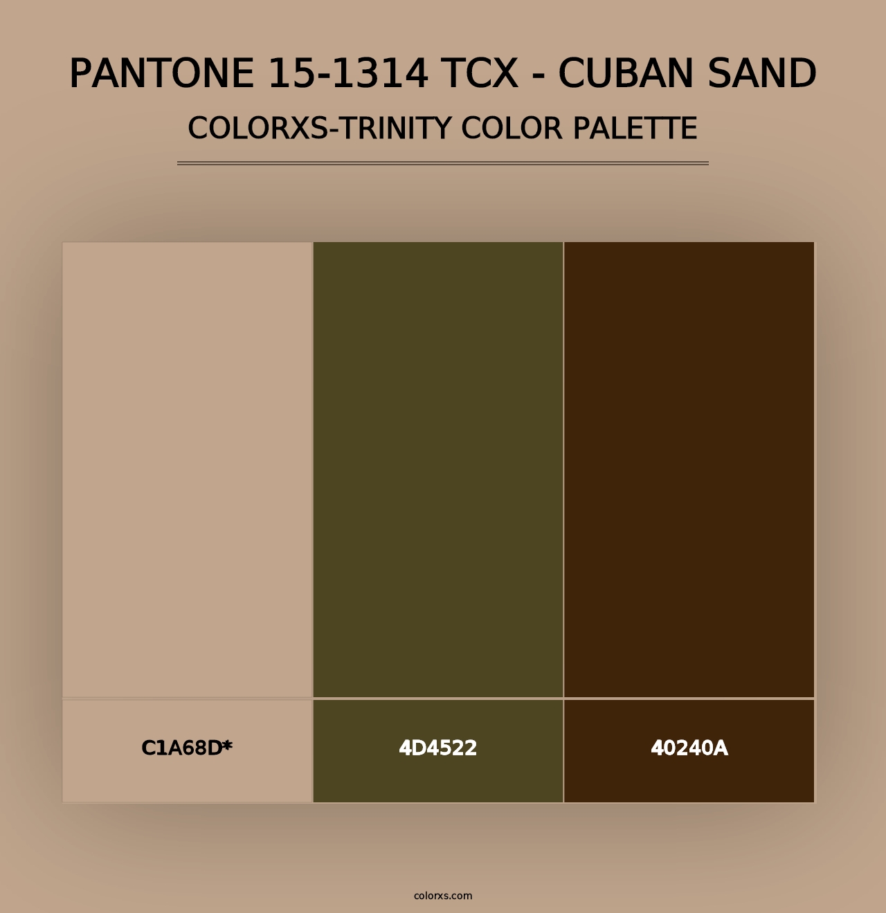 PANTONE 15-1314 TCX - Cuban Sand - Colorxs Trinity Palette