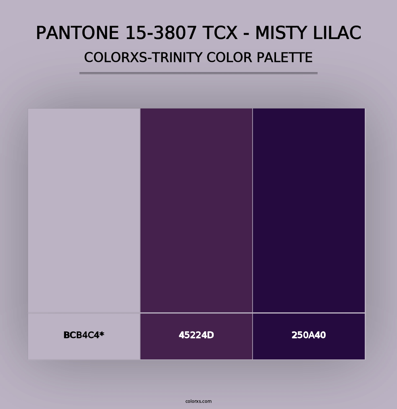 PANTONE 15-3807 TCX - Misty Lilac - Colorxs Trinity Palette