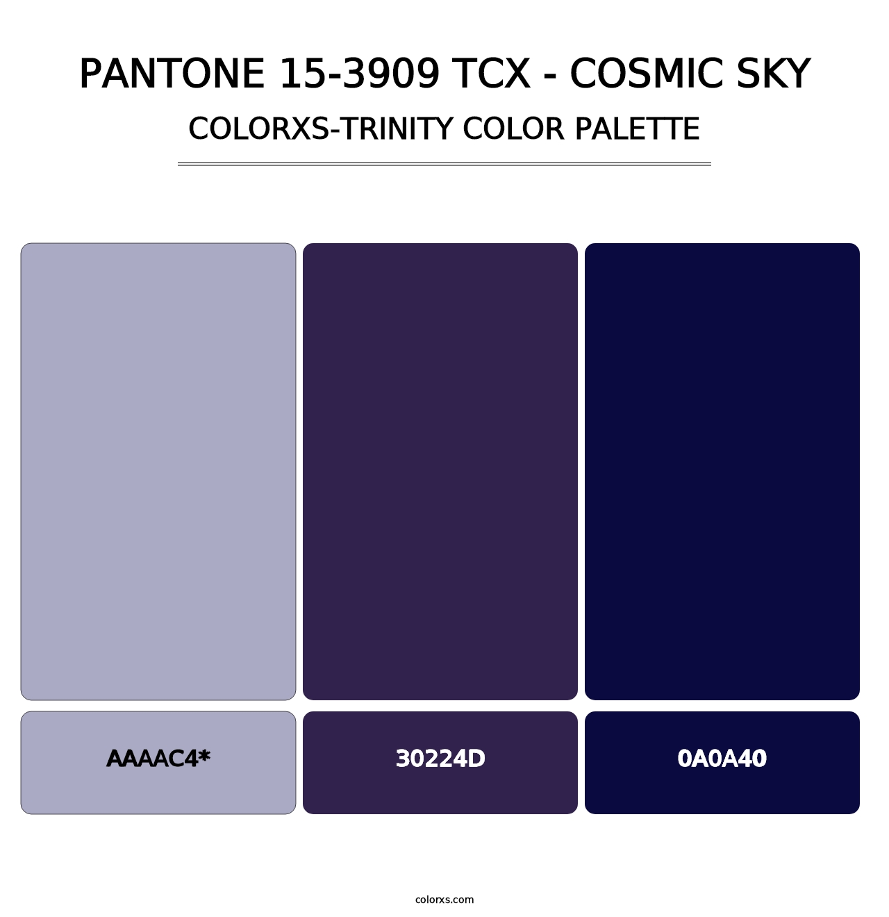 PANTONE 15-3909 TCX - Cosmic Sky - Colorxs Trinity Palette