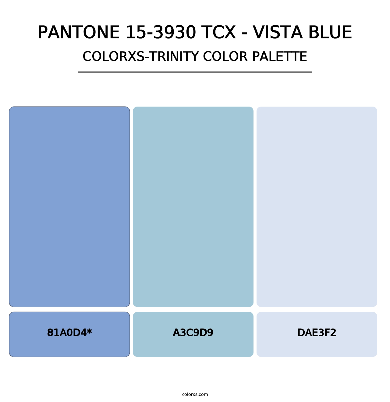 PANTONE 15-3930 TCX - Vista Blue - Colorxs Trinity Palette