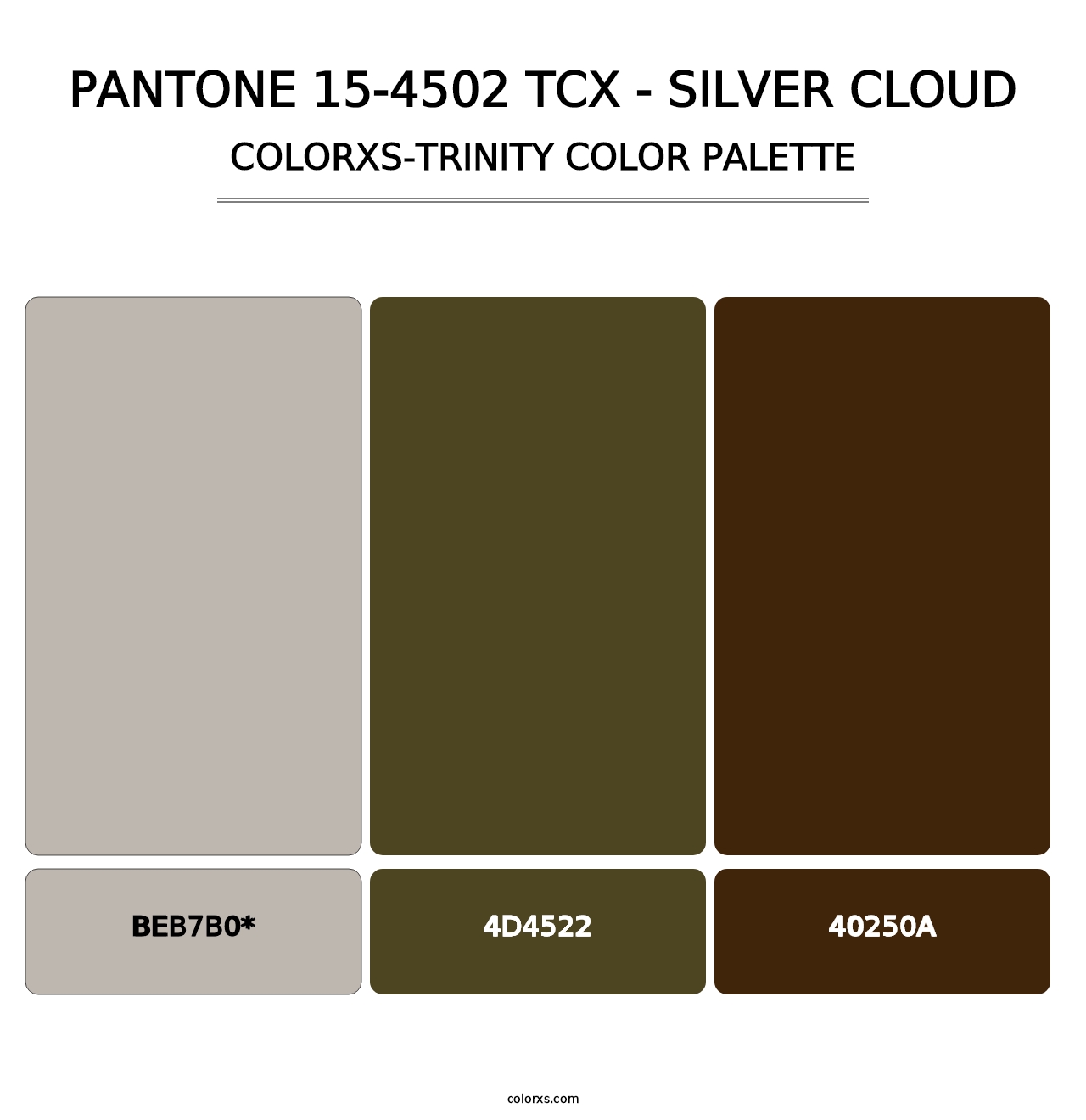 PANTONE 15-4502 TCX - Silver Cloud - Colorxs Trinity Palette