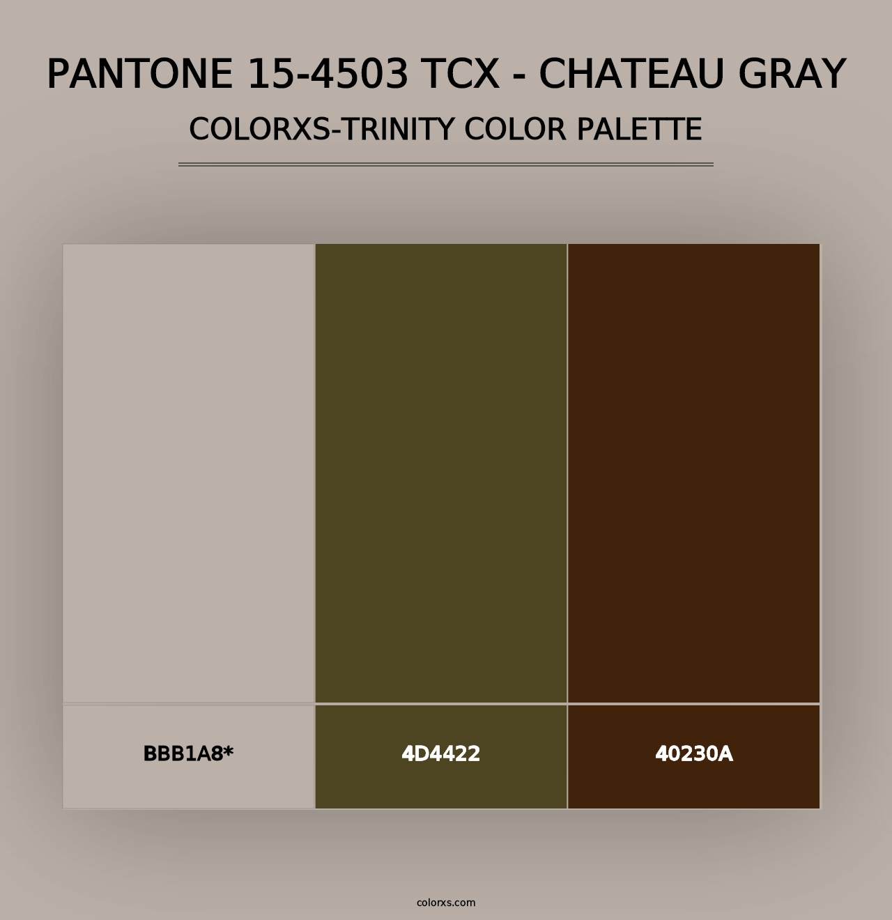 PANTONE 15-4503 TCX - Chateau Gray - Colorxs Trinity Palette