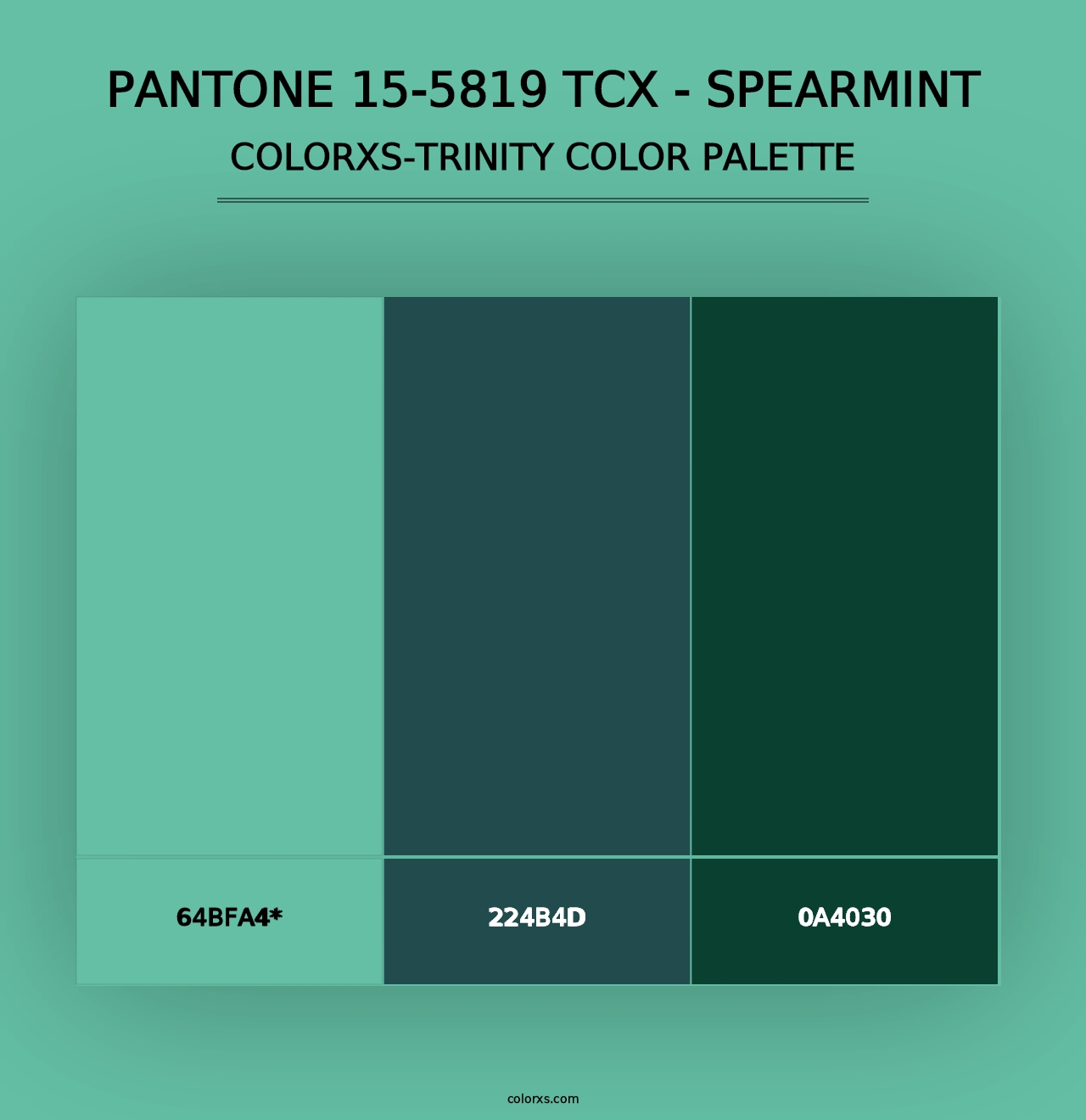 PANTONE 15-5819 TCX - Spearmint - Colorxs Trinity Palette