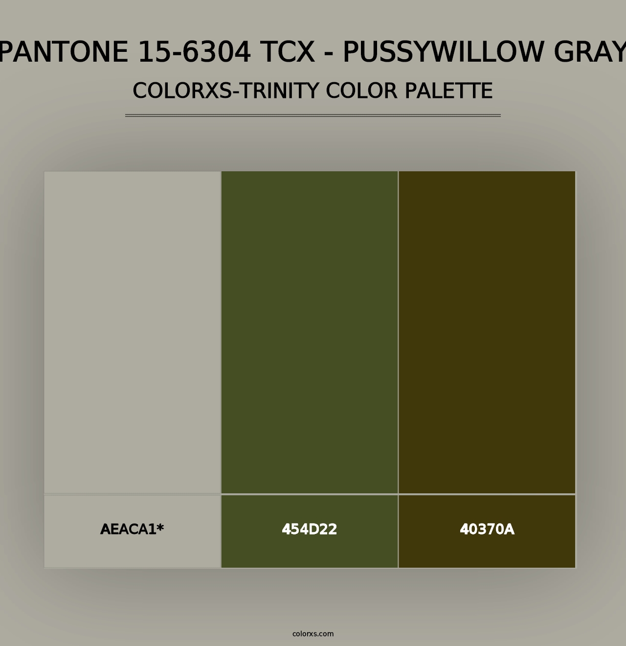 PANTONE 15-6304 TCX - Pussywillow Gray - Colorxs Trinity Palette