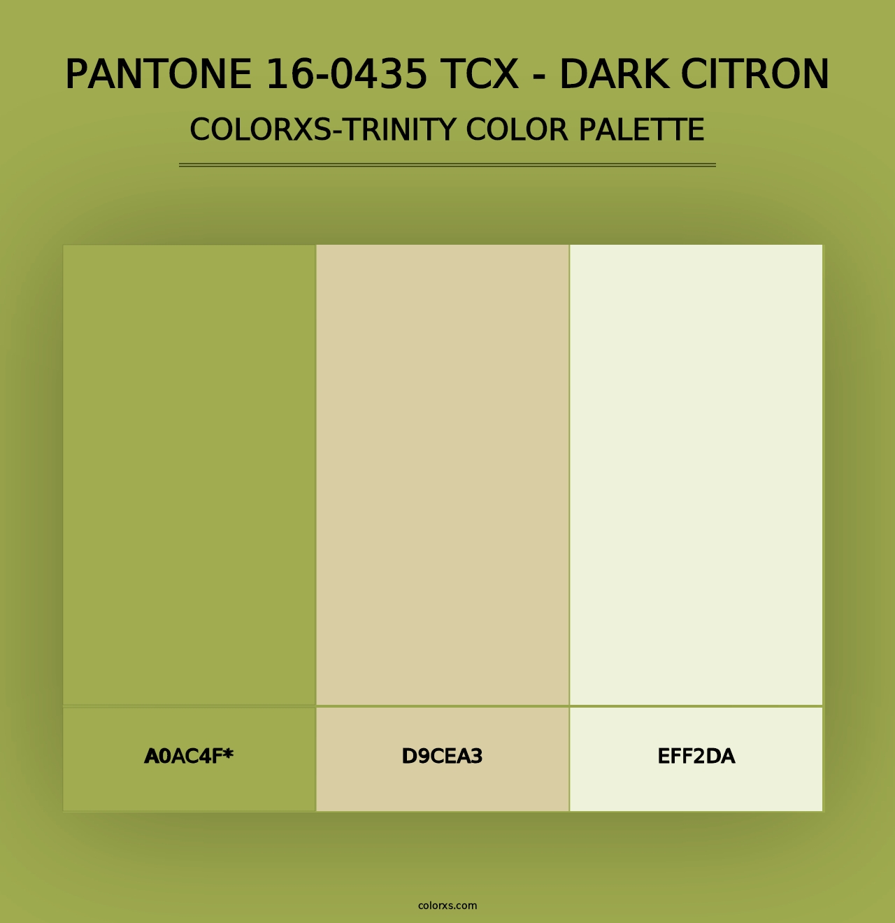 PANTONE 16-0435 TCX - Dark Citron - Colorxs Trinity Palette