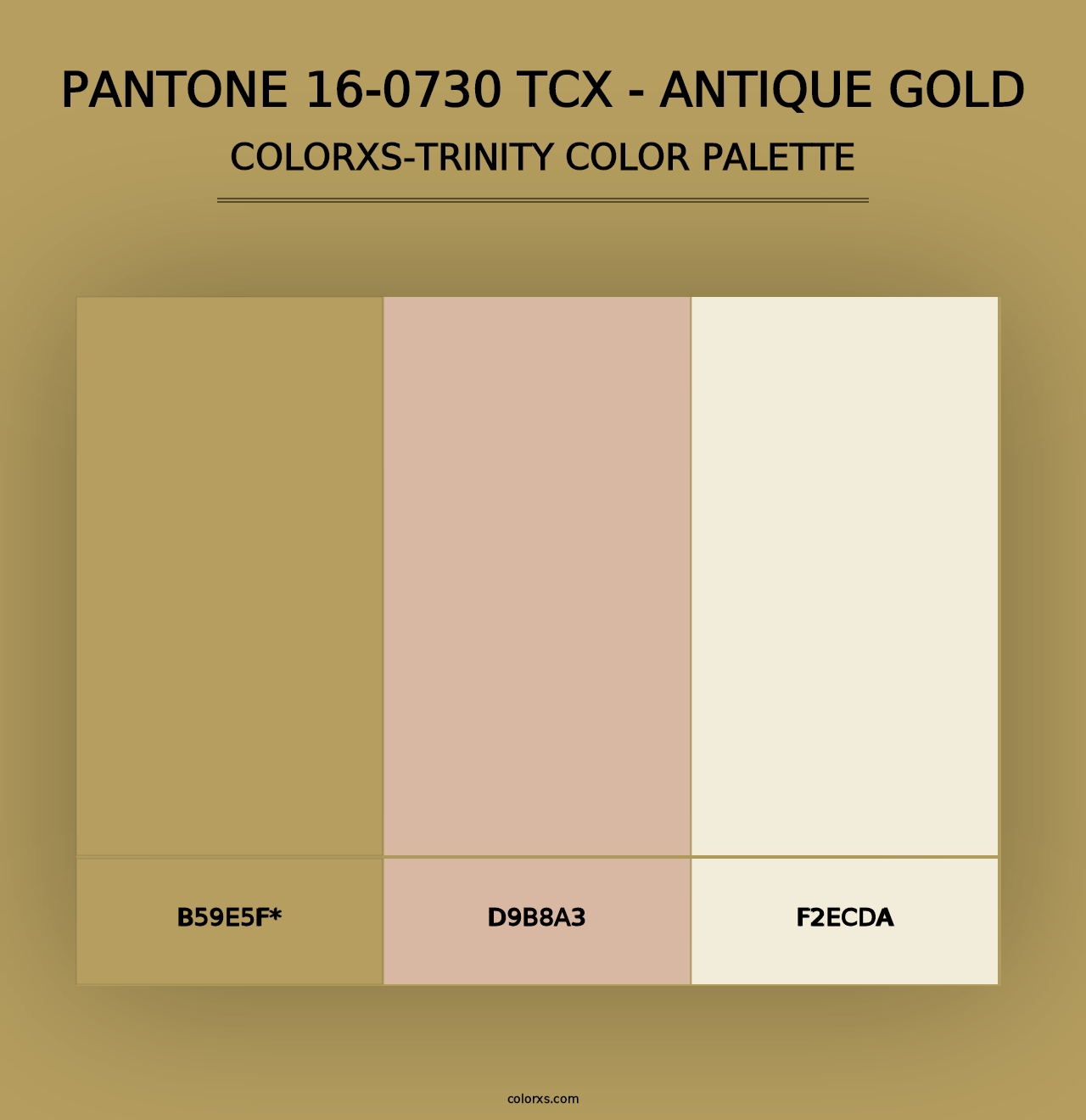 PANTONE 16-0730 TCX - Antique Gold - Colorxs Trinity Palette