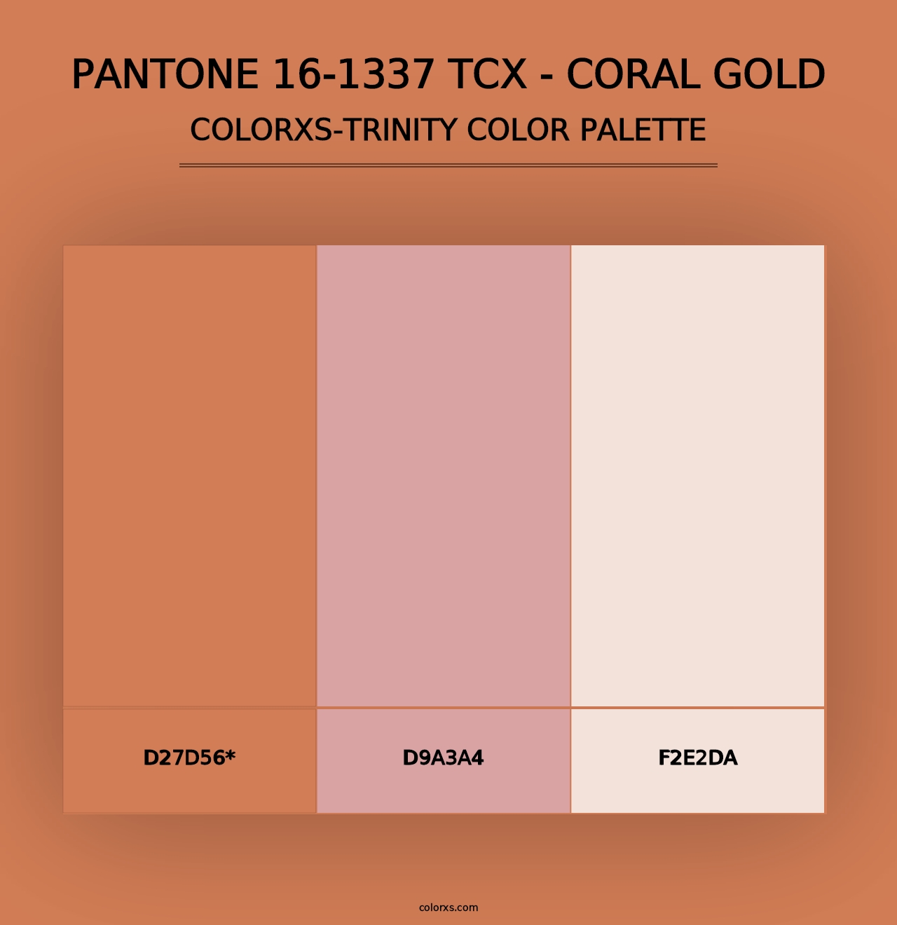 PANTONE 16-1337 TCX - Coral Gold - Colorxs Trinity Palette