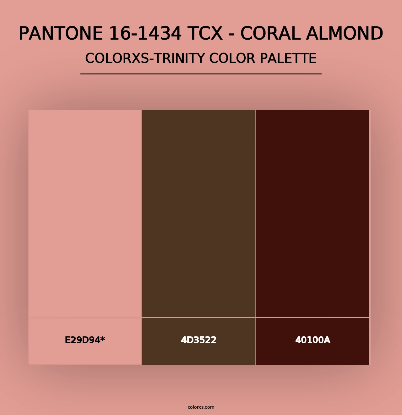 PANTONE 16-1434 TCX - Coral Almond - Colorxs Trinity Palette