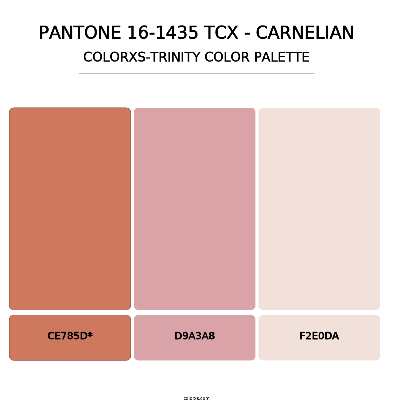 PANTONE 16-1435 TCX - Carnelian - Colorxs Trinity Palette