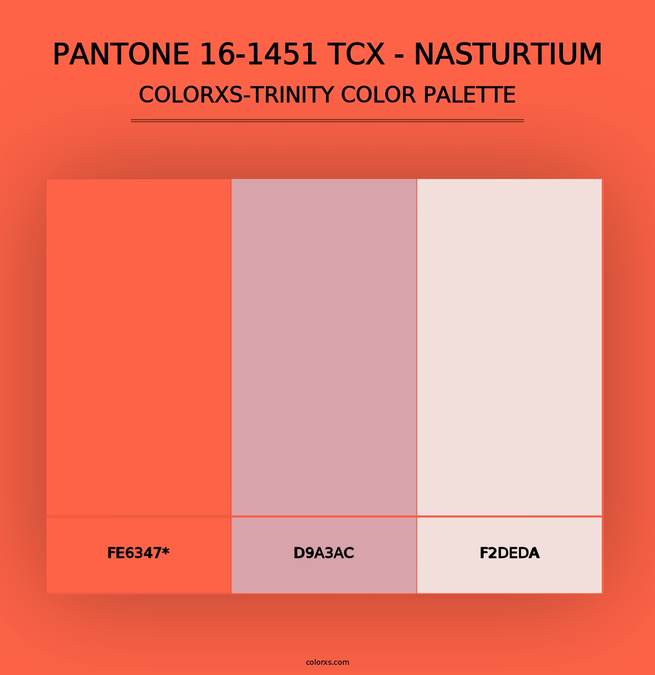 PANTONE 16-1451 TCX - Nasturtium - Colorxs Trinity Palette