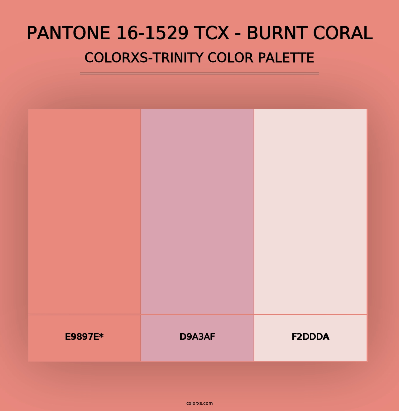 PANTONE 16-1529 TCX - Burnt Coral - Colorxs Trinity Palette