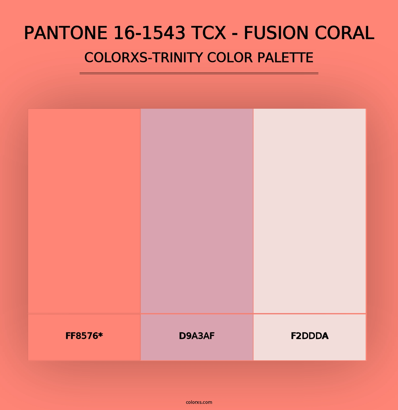 PANTONE 16-1543 TCX - Fusion Coral - Colorxs Trinity Palette