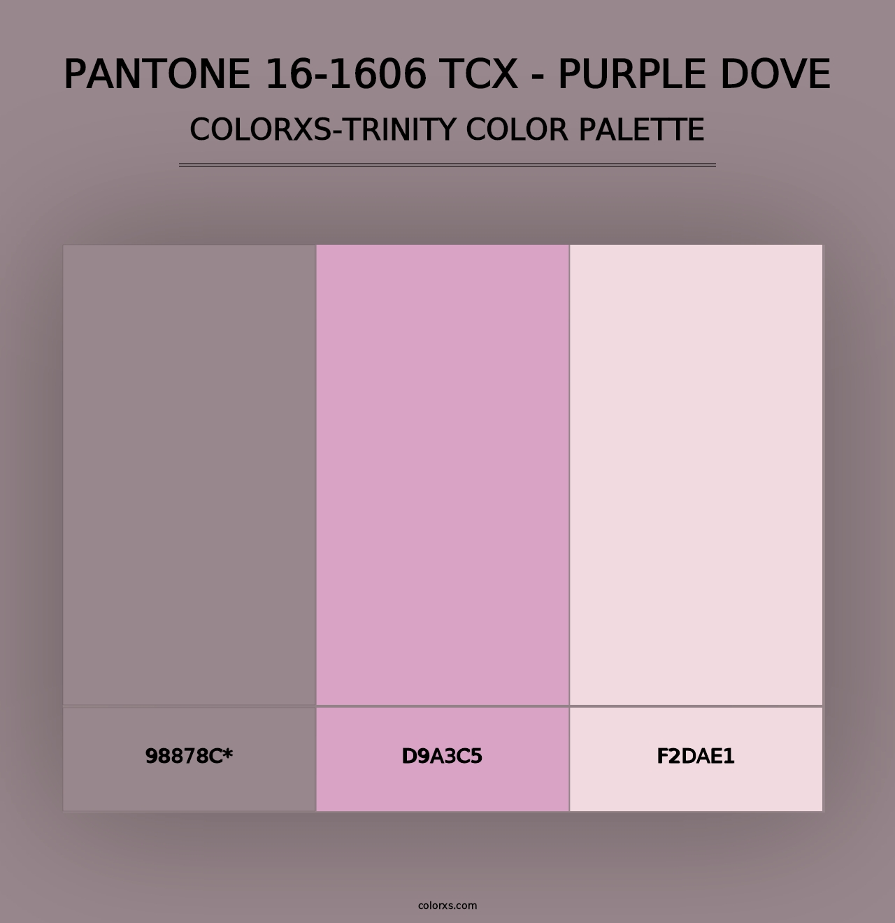 PANTONE 16-1606 TCX - Purple Dove - Colorxs Trinity Palette