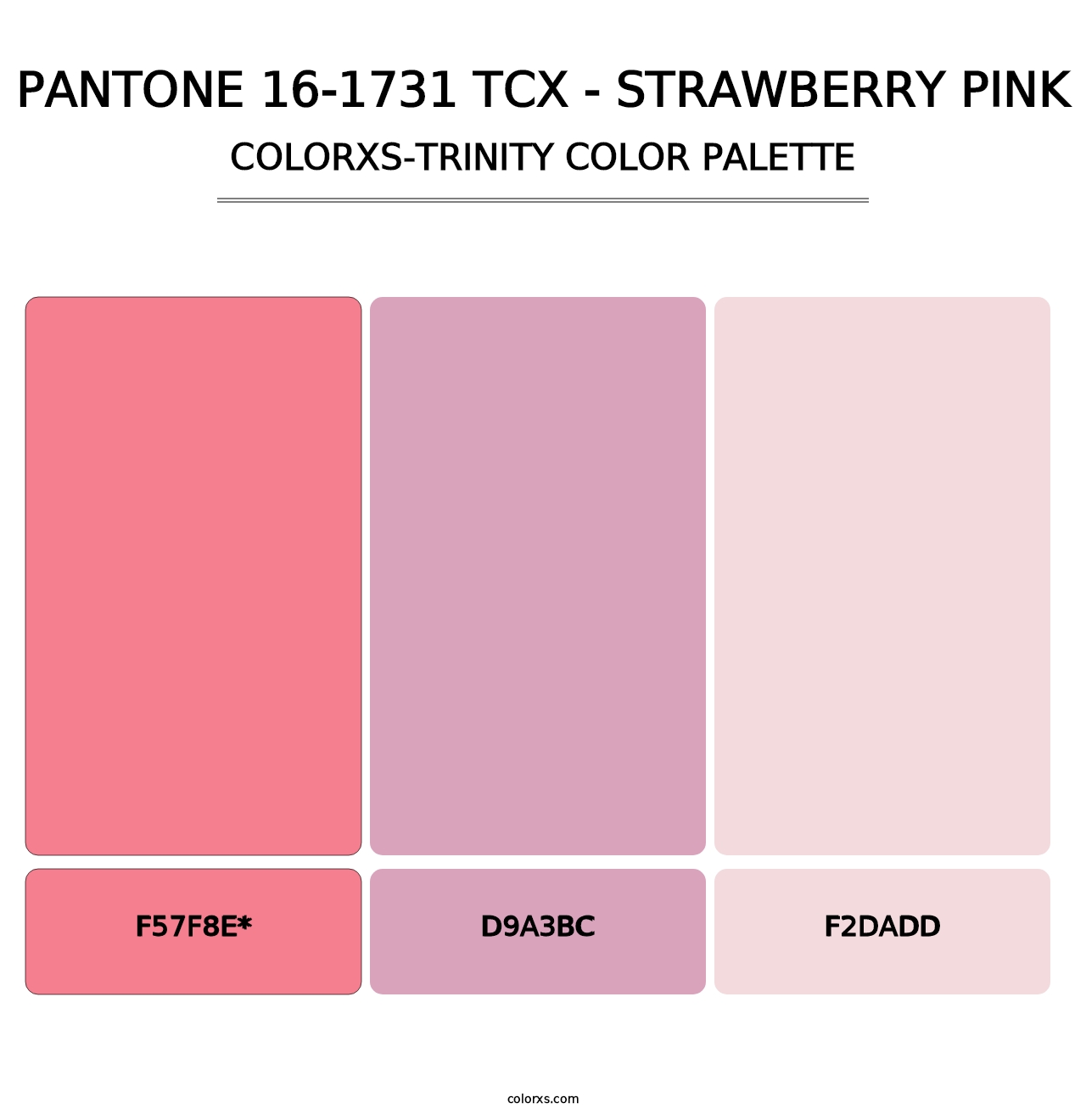 PANTONE 16-1731 TCX - Strawberry Pink - Colorxs Trinity Palette