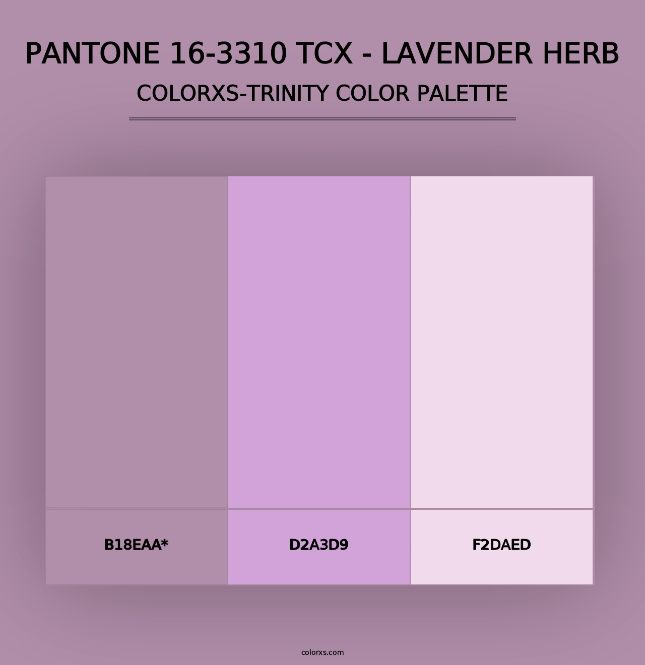 PANTONE 16-3310 TCX - Lavender Herb - Colorxs Trinity Palette