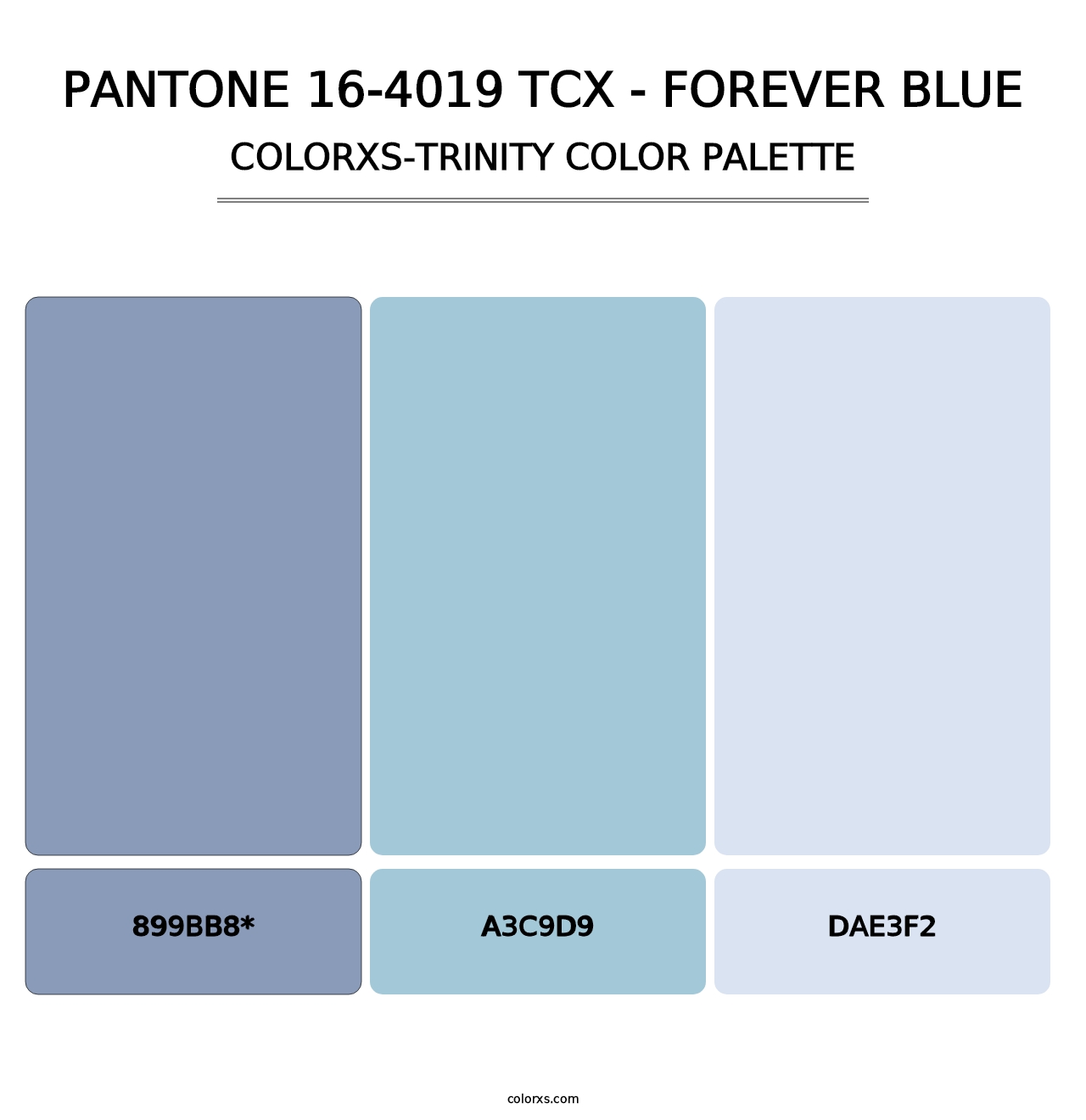 PANTONE 16-4019 TCX - Forever Blue - Colorxs Trinity Palette