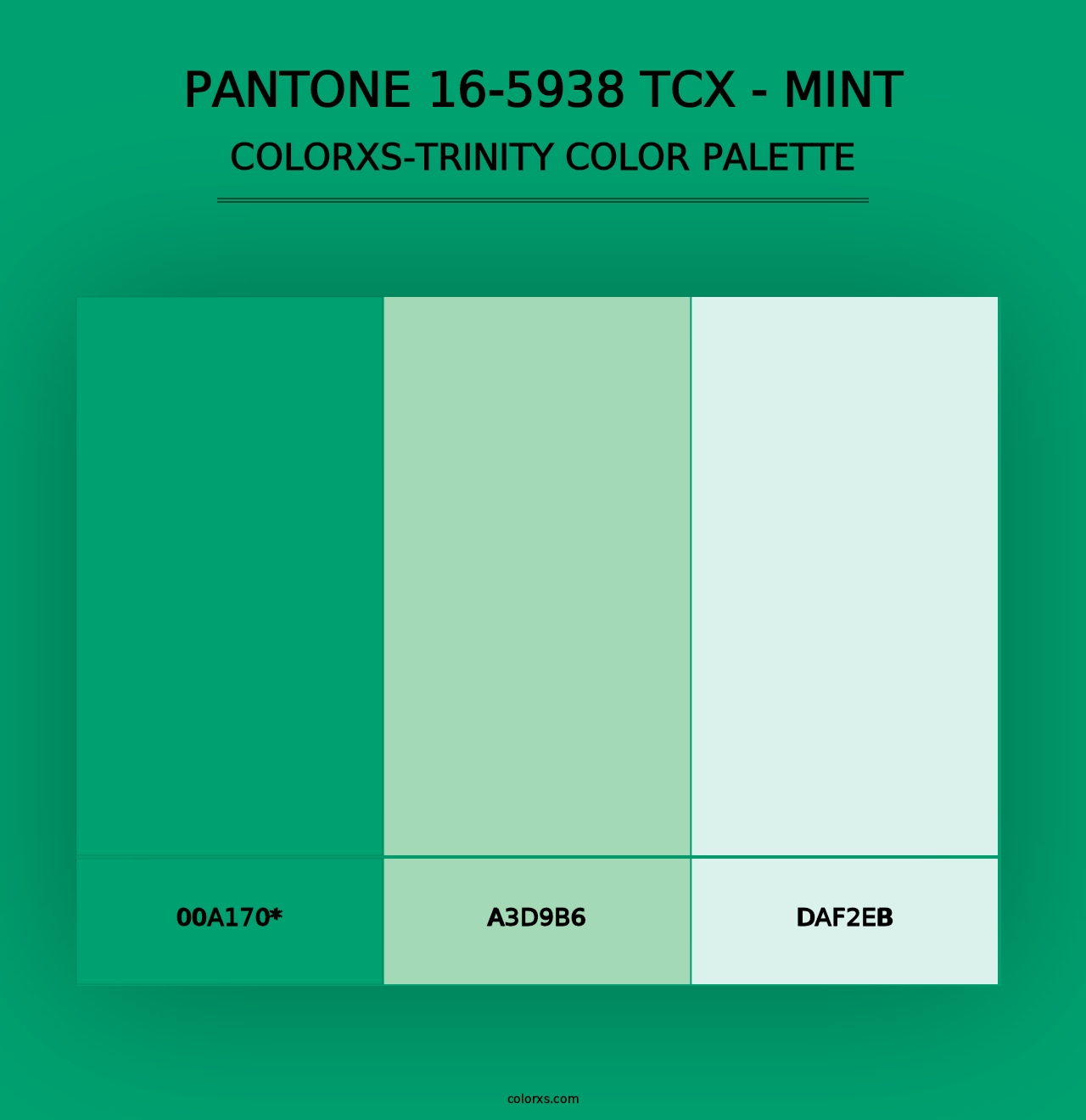 PANTONE 16-5938 TCX - Mint - Colorxs Trinity Palette