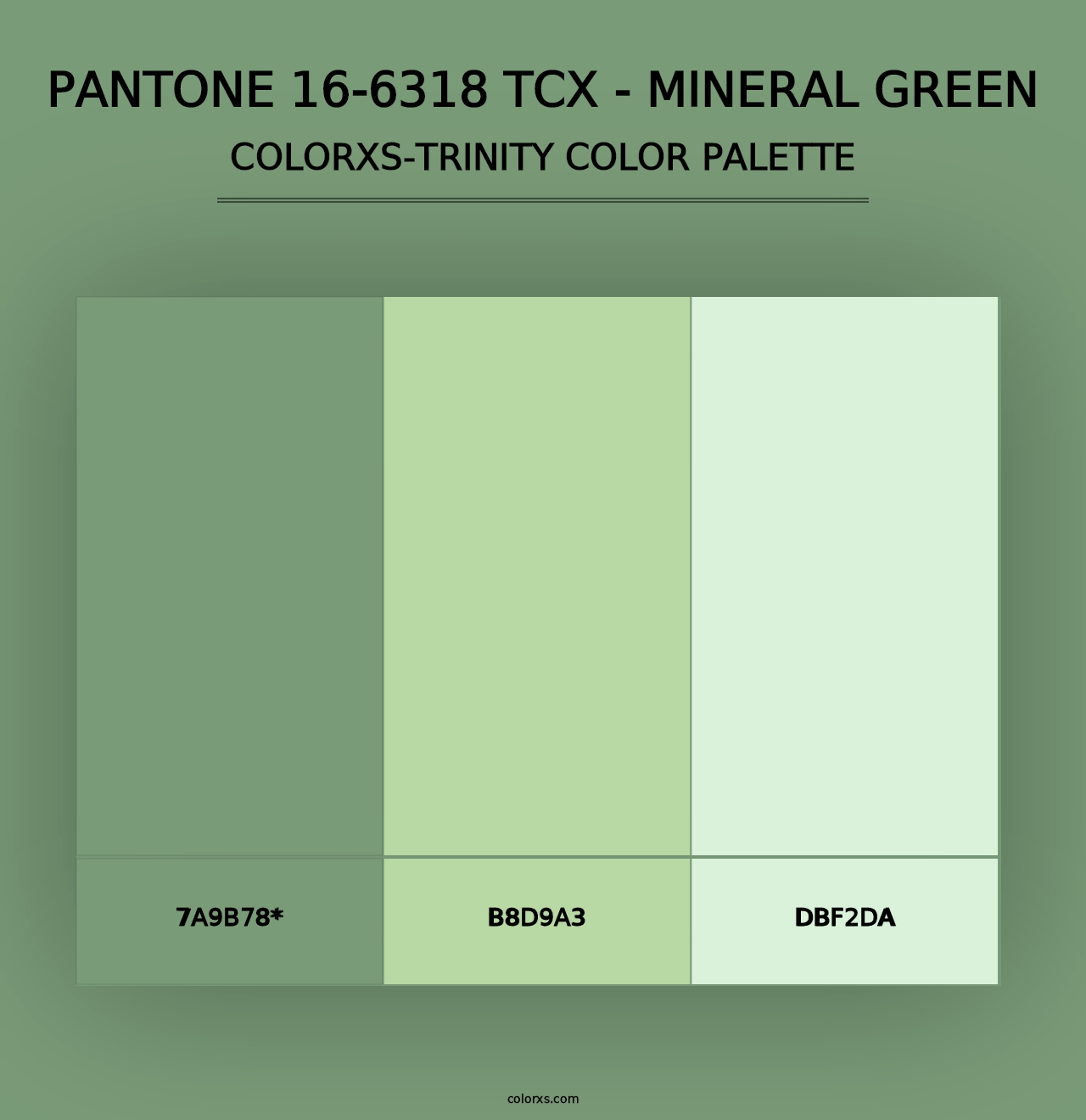 PANTONE 16-6318 TCX - Mineral Green - Colorxs Trinity Palette