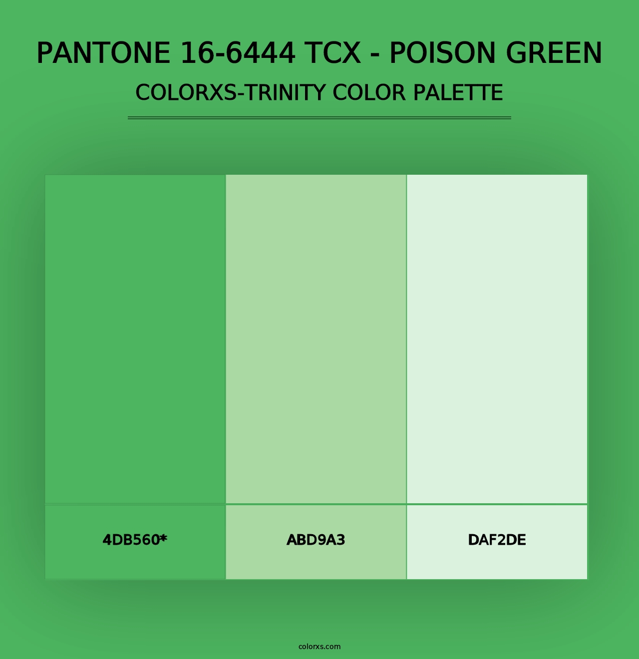 PANTONE 16-6444 TCX - Poison Green - Colorxs Trinity Palette