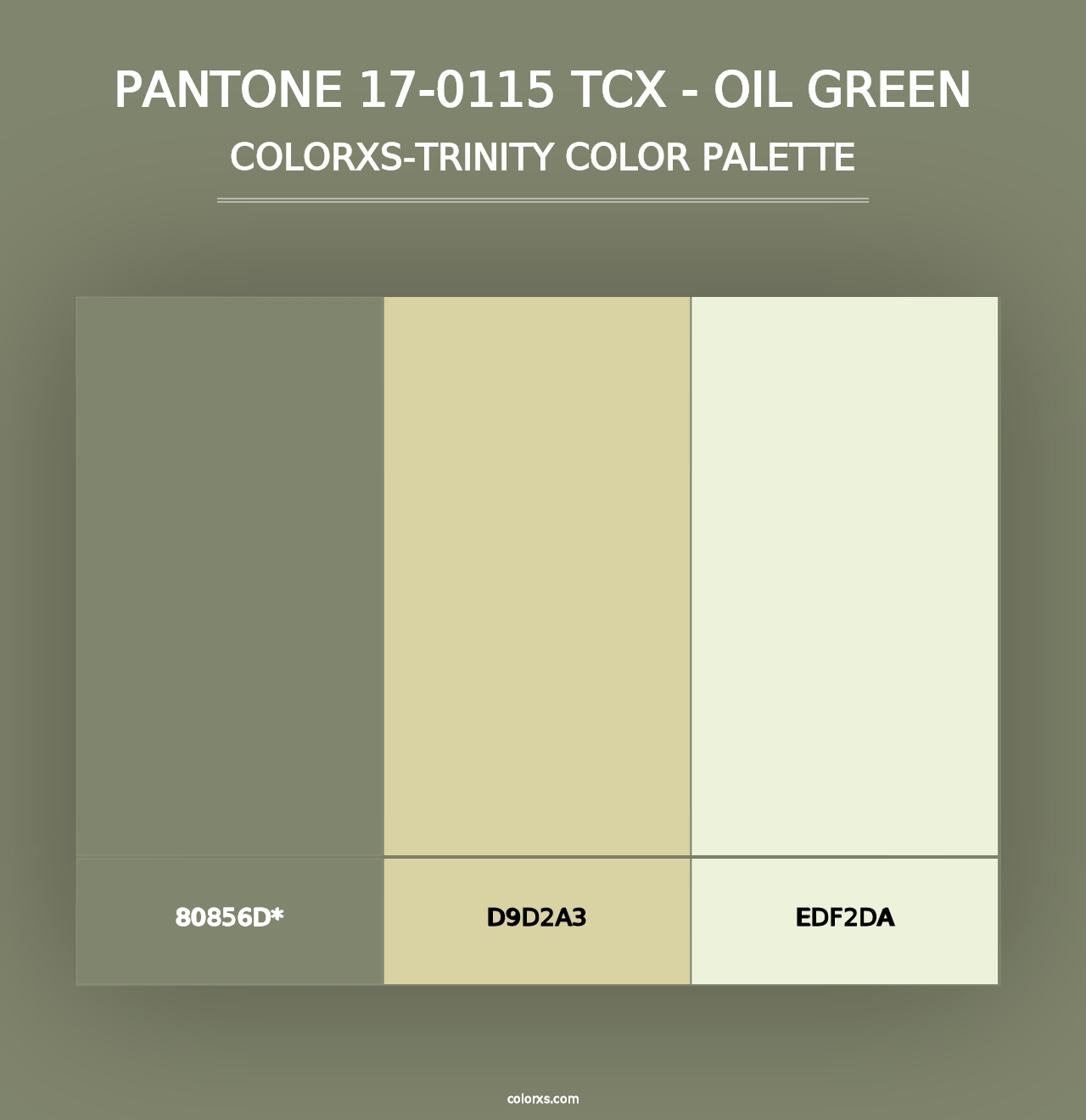 PANTONE 17-0115 TCX - Oil Green - Colorxs Trinity Palette